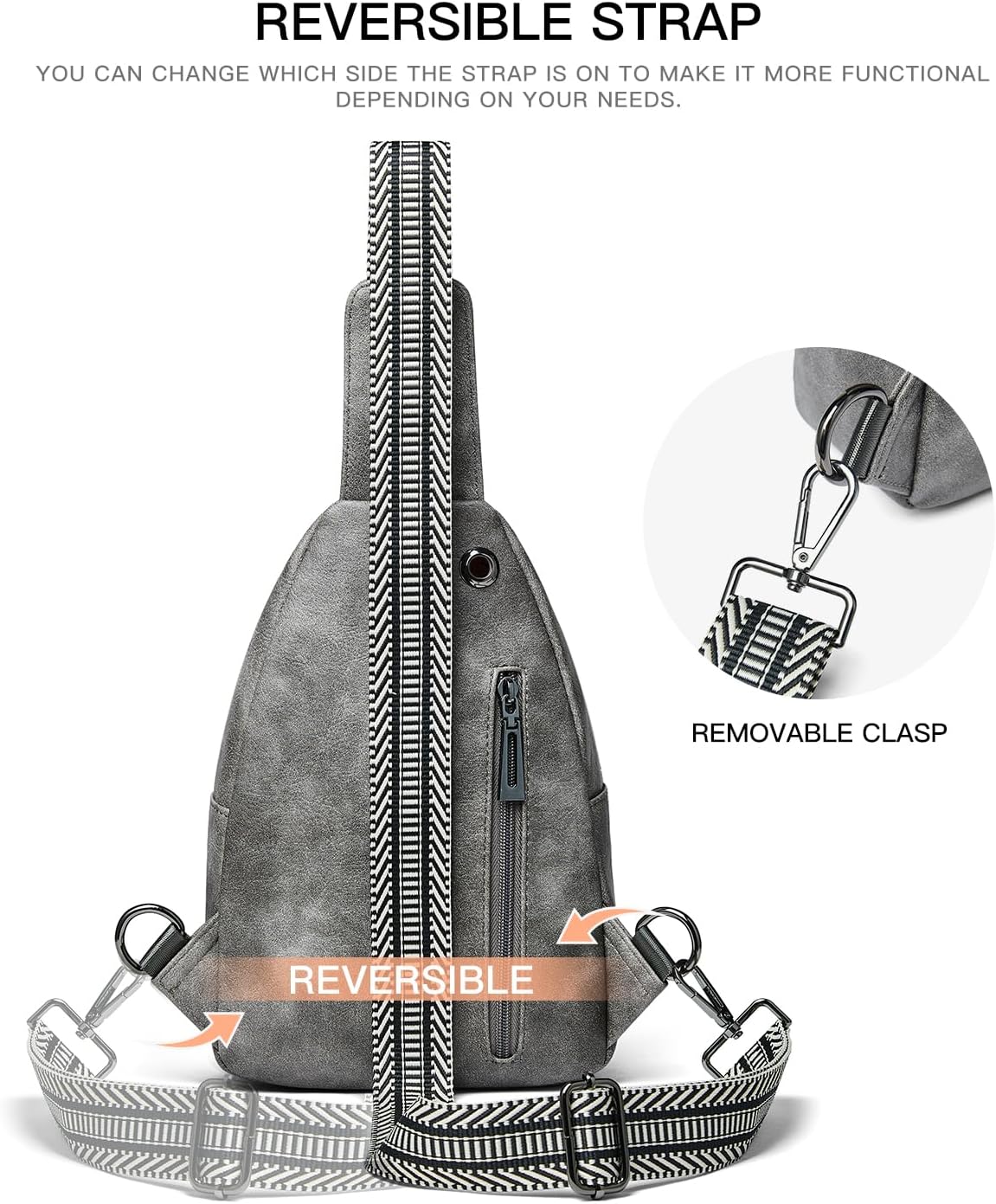 Sling Bag For Women Fanny Pack Crossbody Travel Shoulder Belt Bags Tote Backpack Purse Faux Leather - Image 6