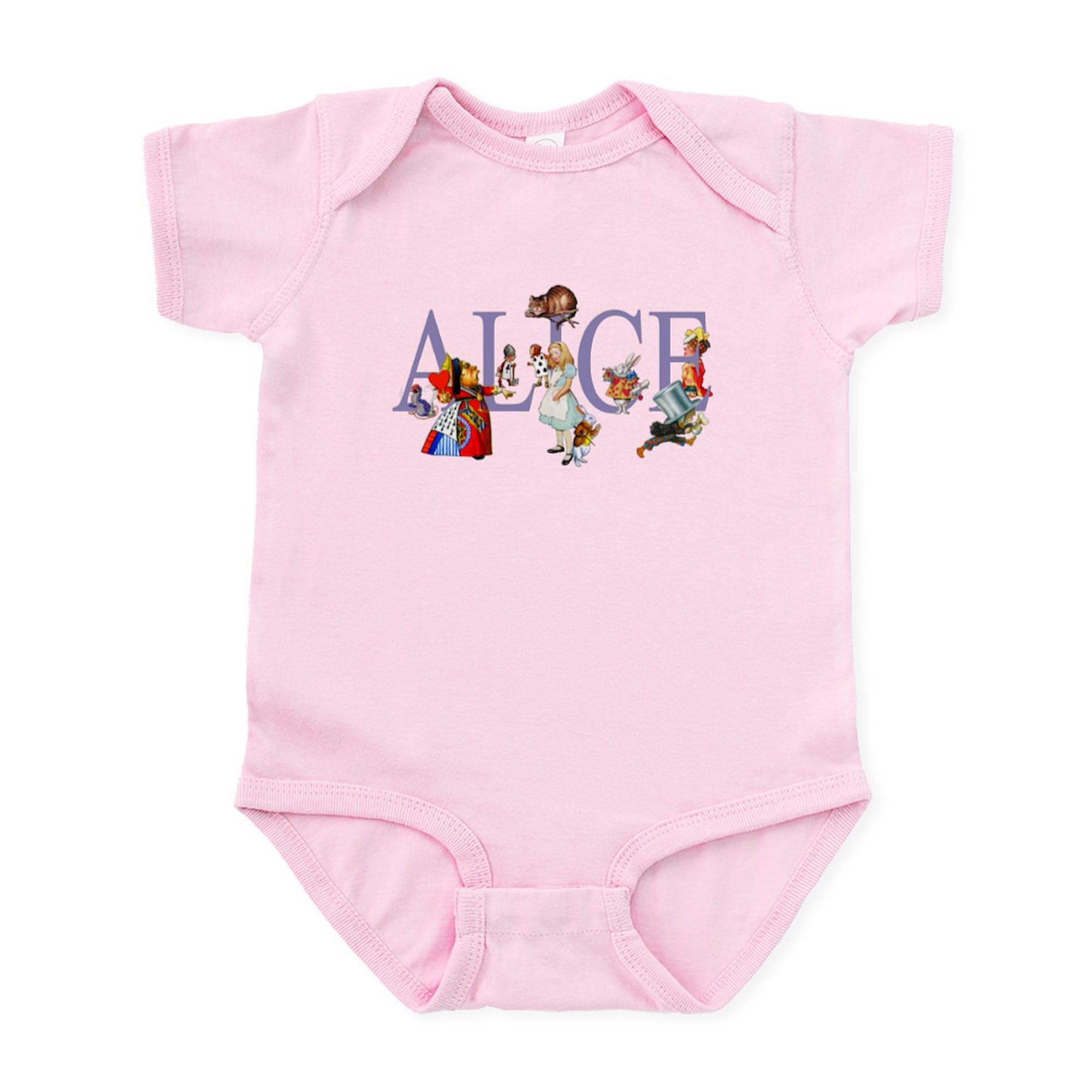 CafePress Alice & Friends in Wonderland Infant Bodysuit Cute Infant Bodysuit Baby Romper Petal Pink