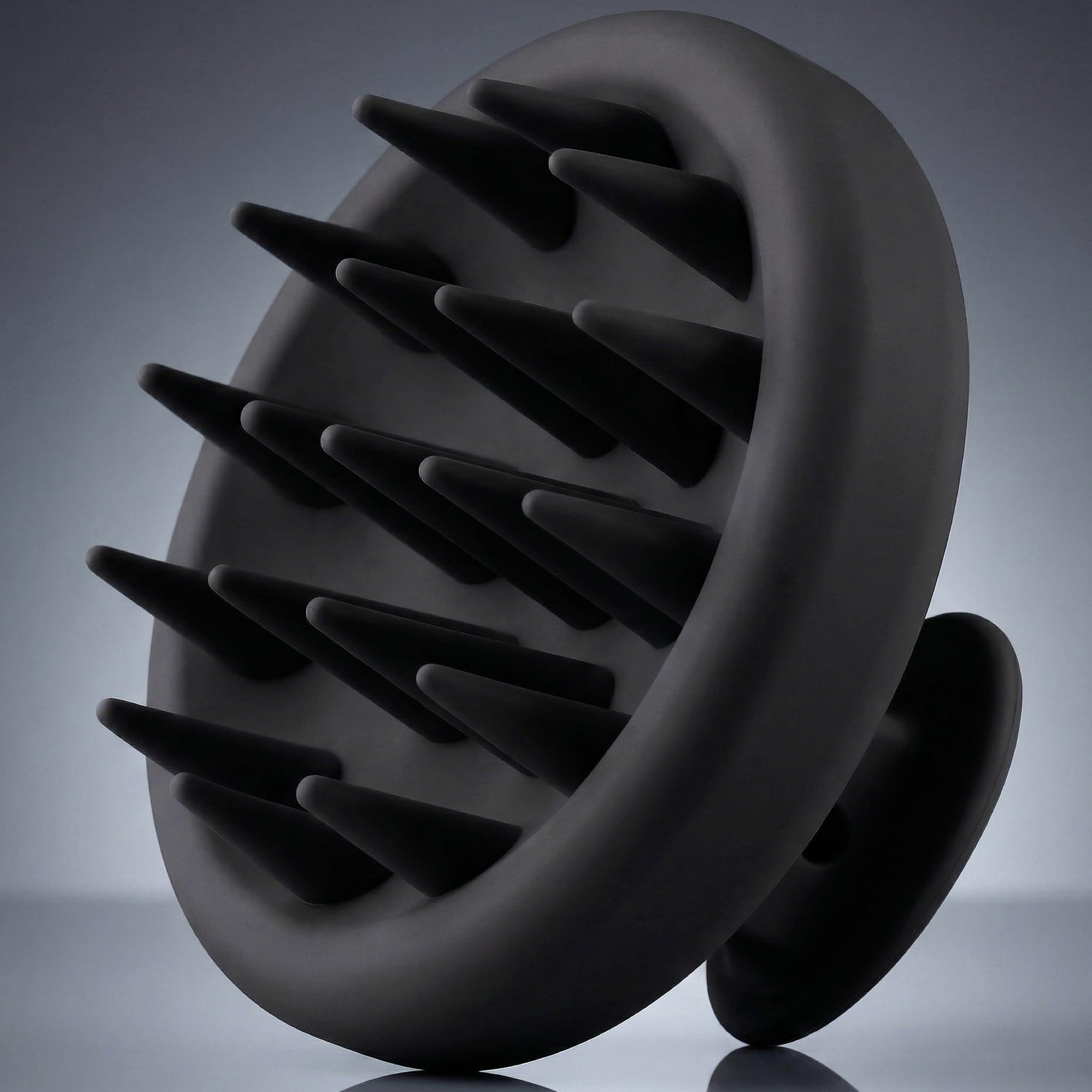 Premium Kopfhaut Massagebürste aus Silikon – Kopfmassage Bürste, Scalp Massager Brush für Haare & Haarwuchs, Haar Massagebürste Haare für Kopfhaut & Entspannung - Kopf Massage (Onyx Black)