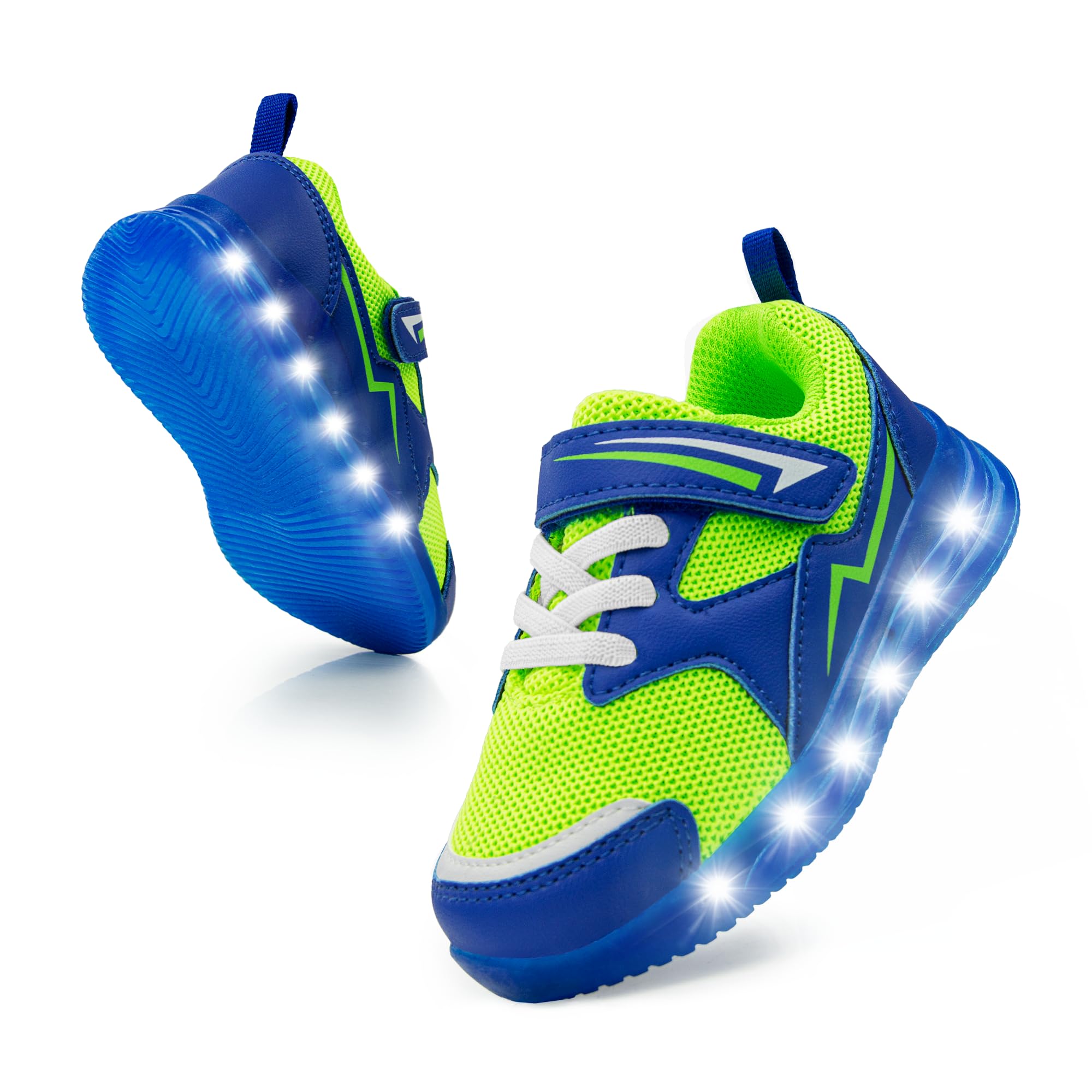 SKYWHEEL Toddler Girls Boys Light up Shoes LED Flashing Lightweight Mesh Breathable Walking Sneakers for Toddler and Little Kids Running