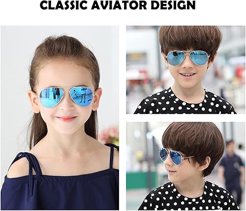 Miniatura 3 de Gafas de sol polarizadas de aviador para niños, niñas, jóvenes y jóvenes de 5 a 18 años