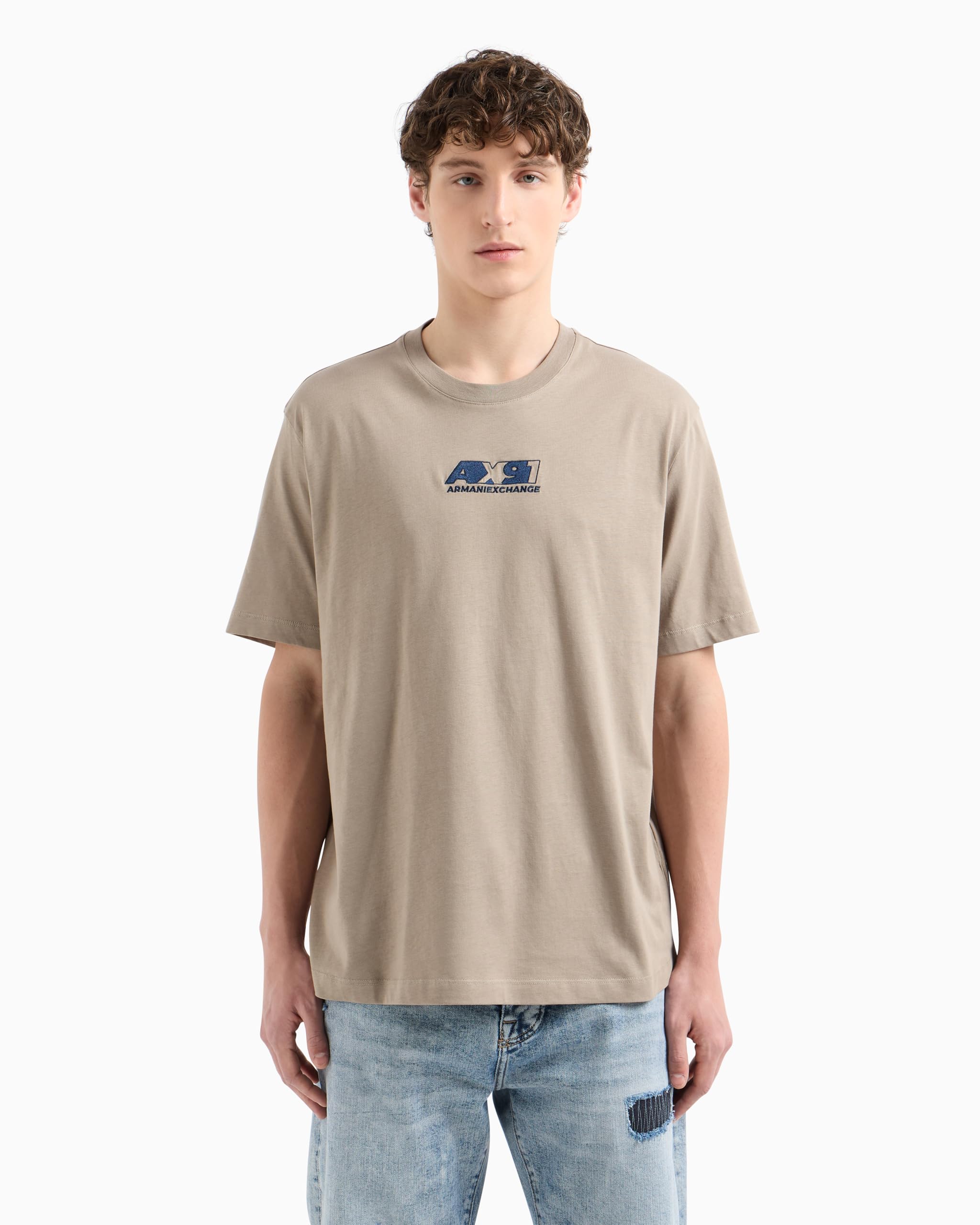Armani Exchange Utility Edge, Sustainable, Emboidered Logo Camiseta Hombre
