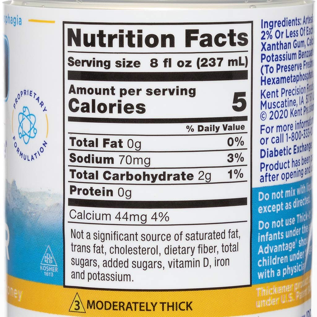 Thick-It Clear Advantage Thickened Water - Moderately Thick/Honey, 8 oz Bottle (Pack of 1)