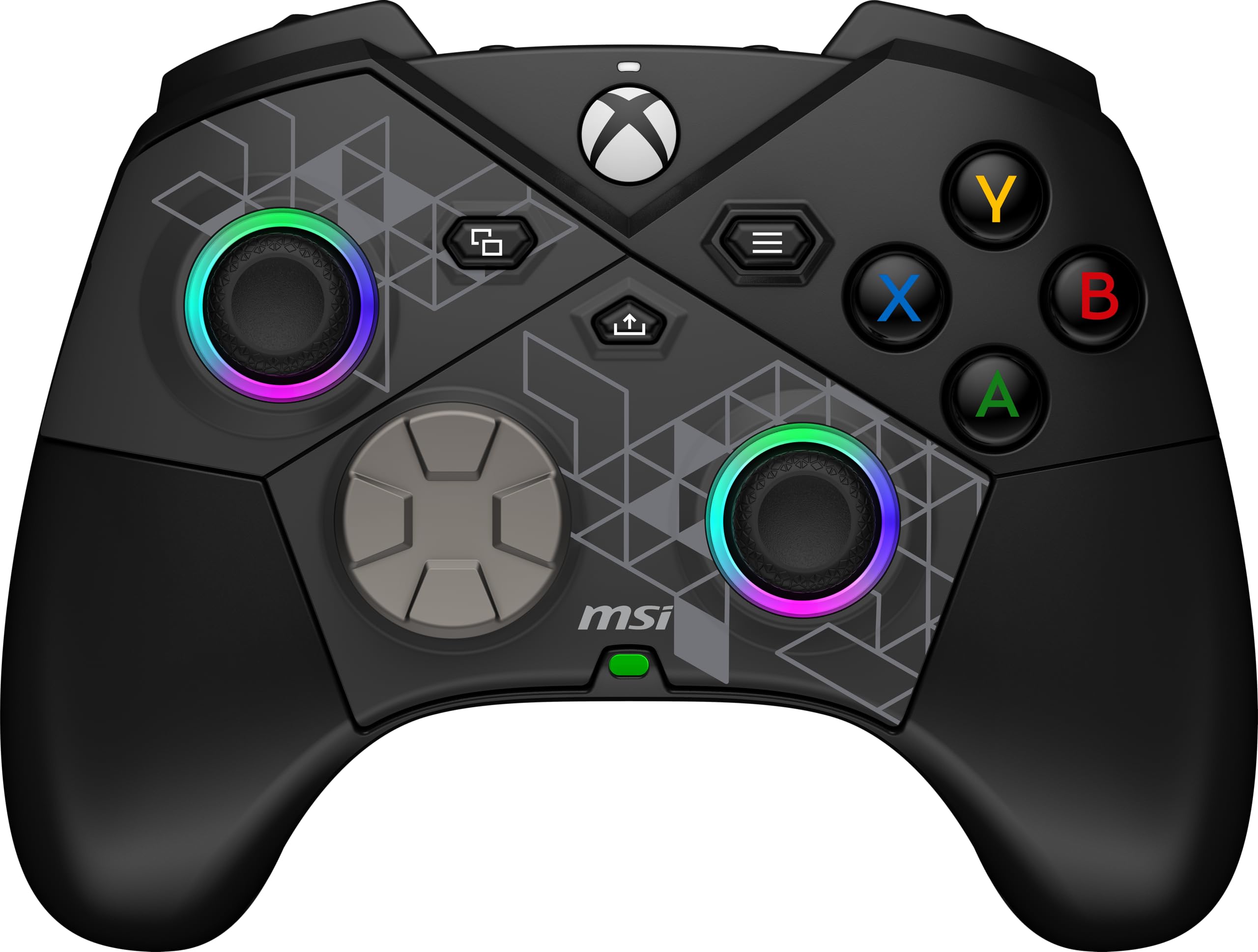 MSI FORCE PRO W - Mando Gaming Inalámbrico y Alámbrico, Compatible con Xbox Series/Xbox One/PC/Android, Control Analógico/Digital, Negro, RGB, Botones Programables, 275g