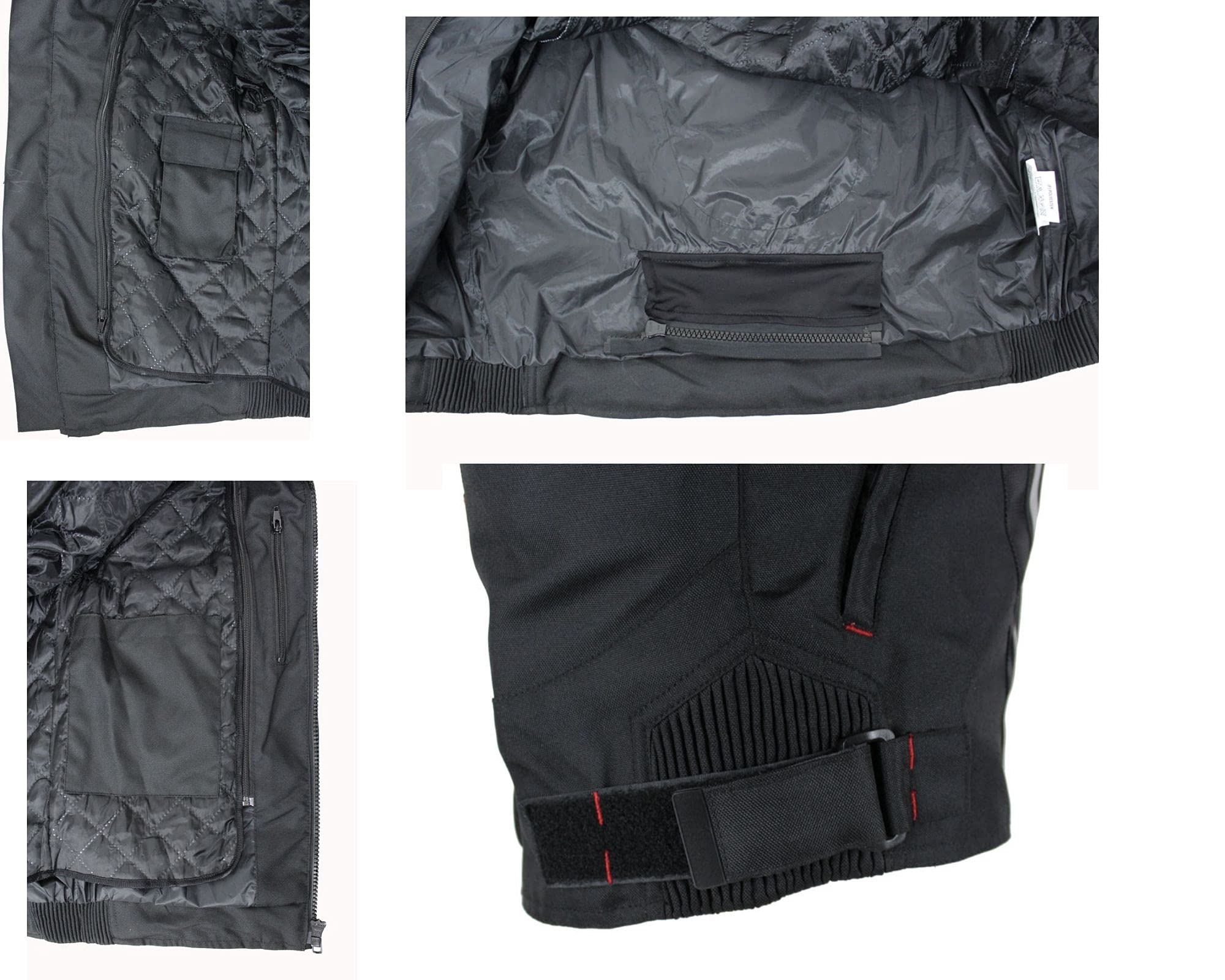 EURO STARS Motorradjacke Herren Textil Jacke mit Protektoren, Wasserabweisend, Winddicht, Biker Custom, Touring, Quad, Sport und Freizeit Jacke Schwarz