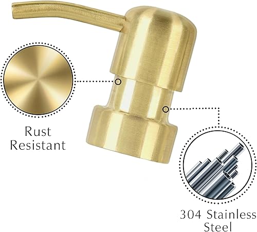 Miniatura 4 de Emerson Essentials Dispensadores de botellas de jabón de vidrio, paquete de 2, bombas de acero inoxidable inoxidables, juego de mano para lavabo de