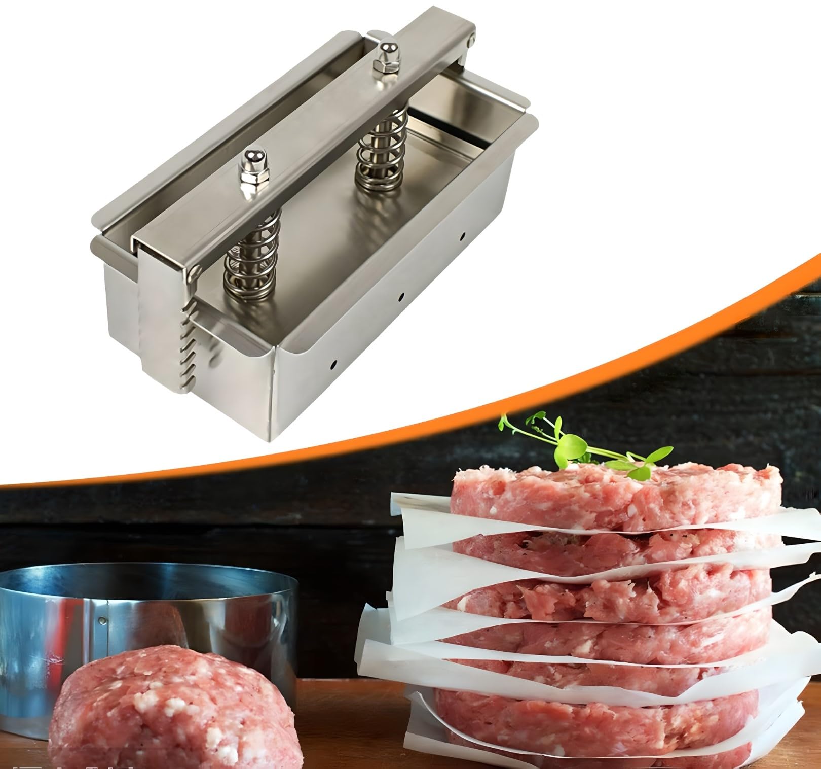 Pressa per carne in acciaio inox, facile da usare, stampo per prosciutto, per salumi, cucina, 200 x 100 x 100 mm, perfetto per chef domestici e amanti della carne