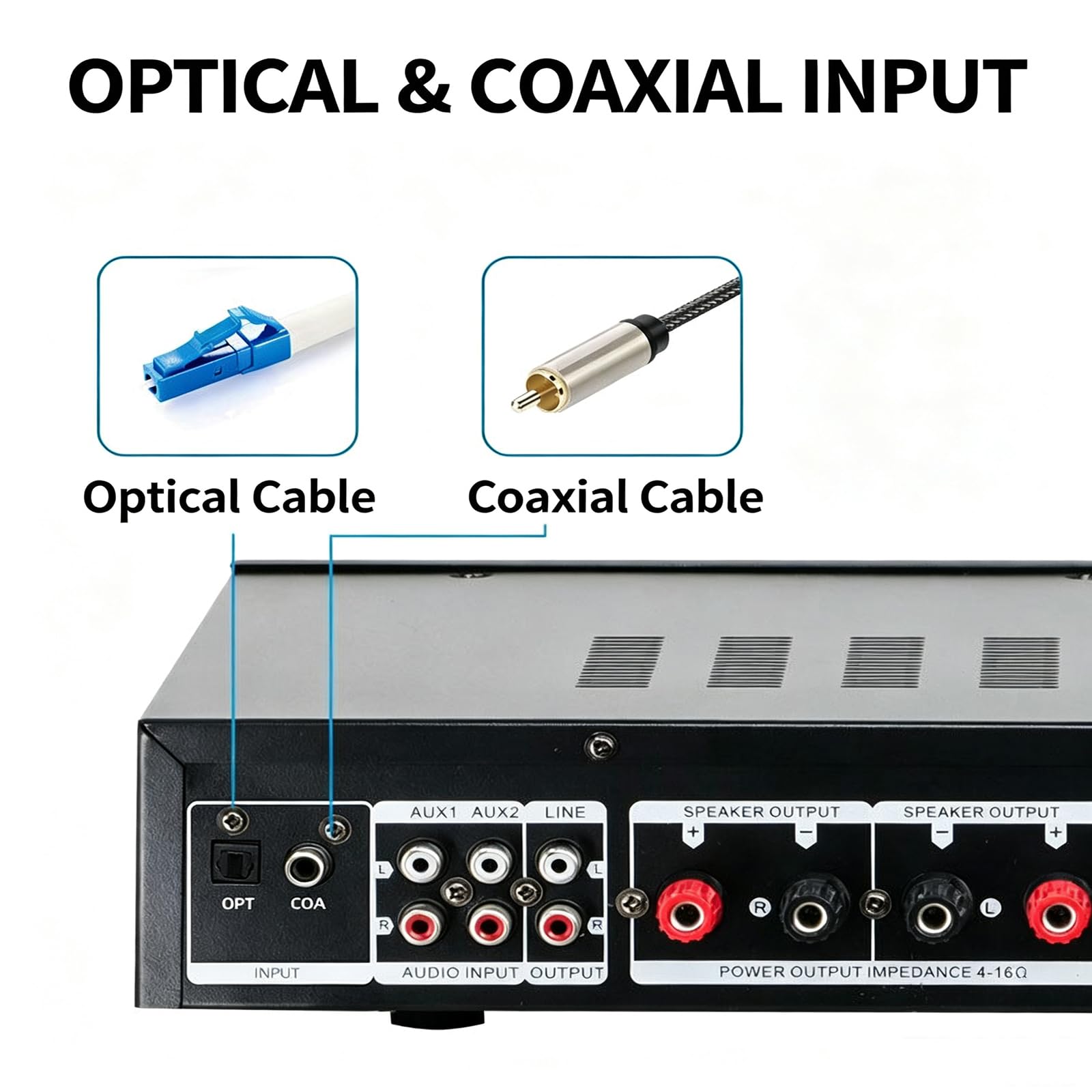 Amplificador Bluetooth Karaoke Mini Amp Inalámbrico, Amplificador Receptor Estéreo De 5 Canales Y Amplificadores Con Lcd, Entrada De Fibra Óptica Y Coaxial, Conector, Entrada De Micrófono Usb