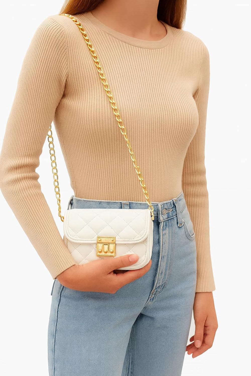 Women's Mini Chain Shoulder Bag – Elegant PU Leather Crossbody Purse - Image 2