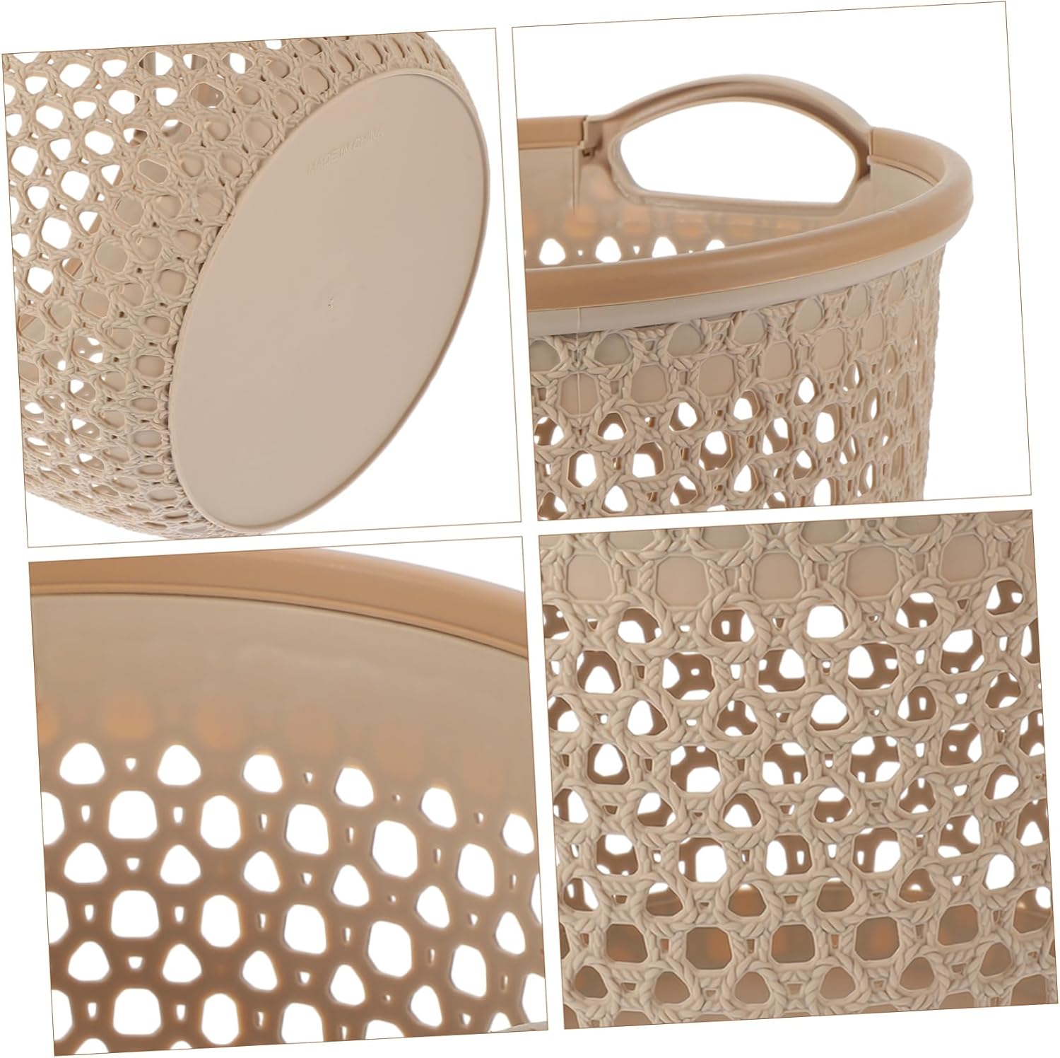 Hollow Out Laundry Basket Medium Multi Function Dirty Clothes Hamper with Smooth Surface Portable Bathroom Organizer for Bedroom Dorm Closet Storage