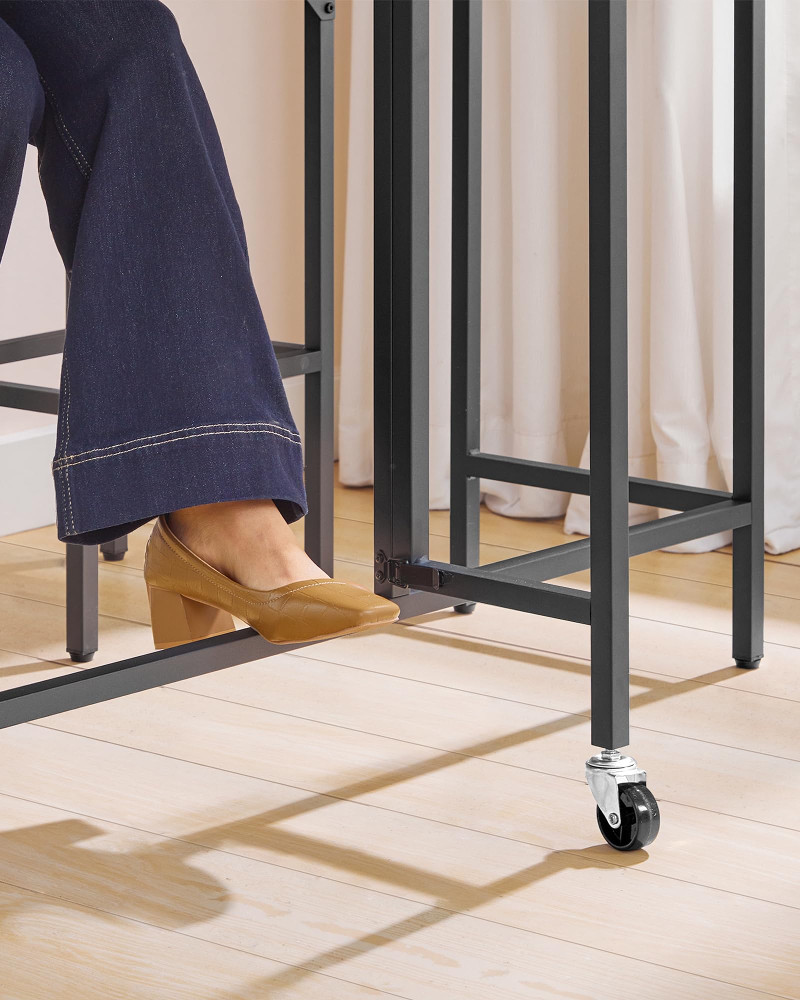 CHOEZON Juego de Mesa de Bar y 2 Taburetes, Mesa Alta Plegable de 100 cm, Estilo Industrial, para Comedor, Salón o Bar, Marrón Rústico y Negro DTBT02BF