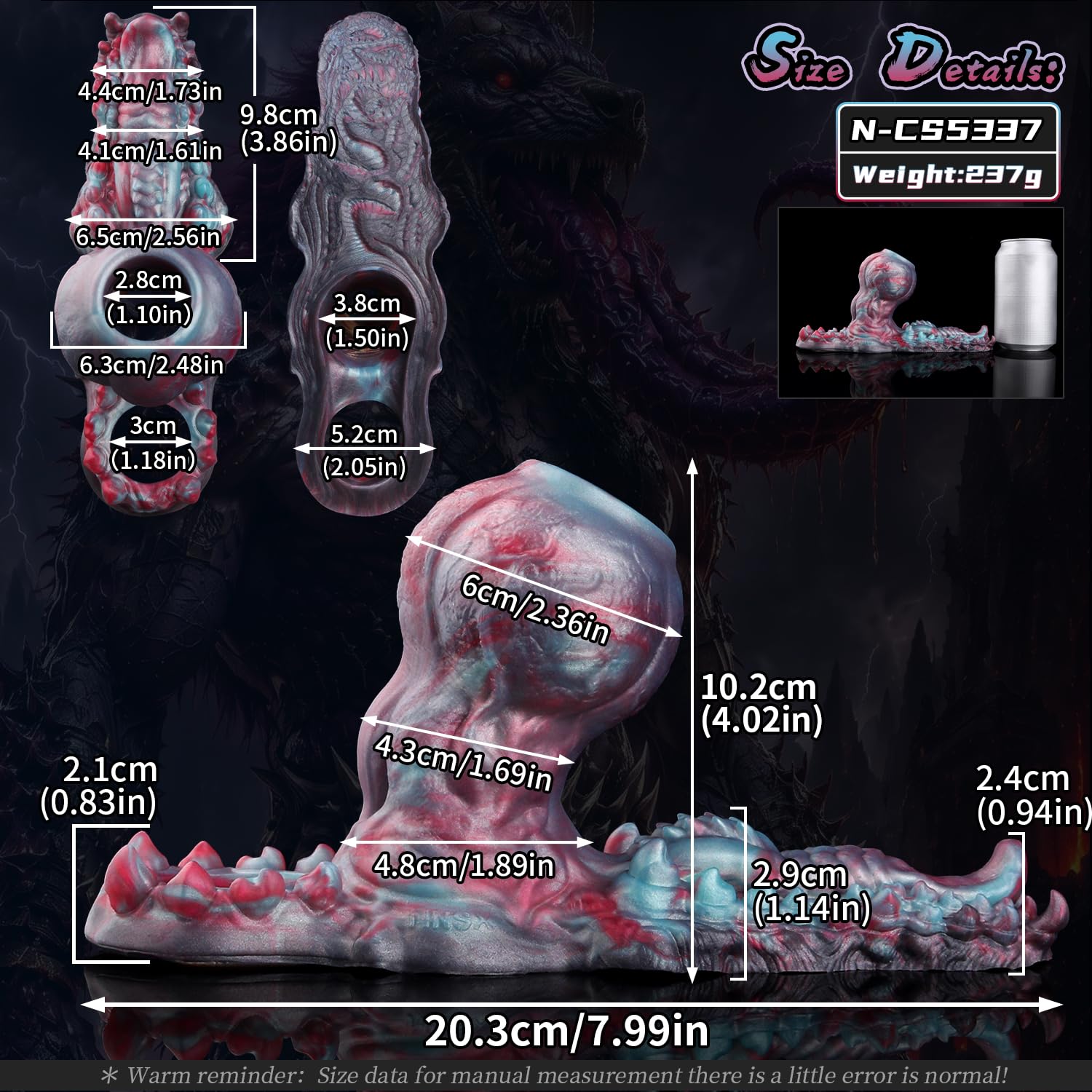 Seckoe Silikon Monster Penismanschetten Penisring SexToys für Mann (5337)