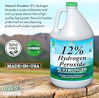 Vista 10 de Nature's Freedom Peróxido de hidrógeno al 12%, H2O2 de grado alimenticio y agua purificada solamente, solución de 2 galones