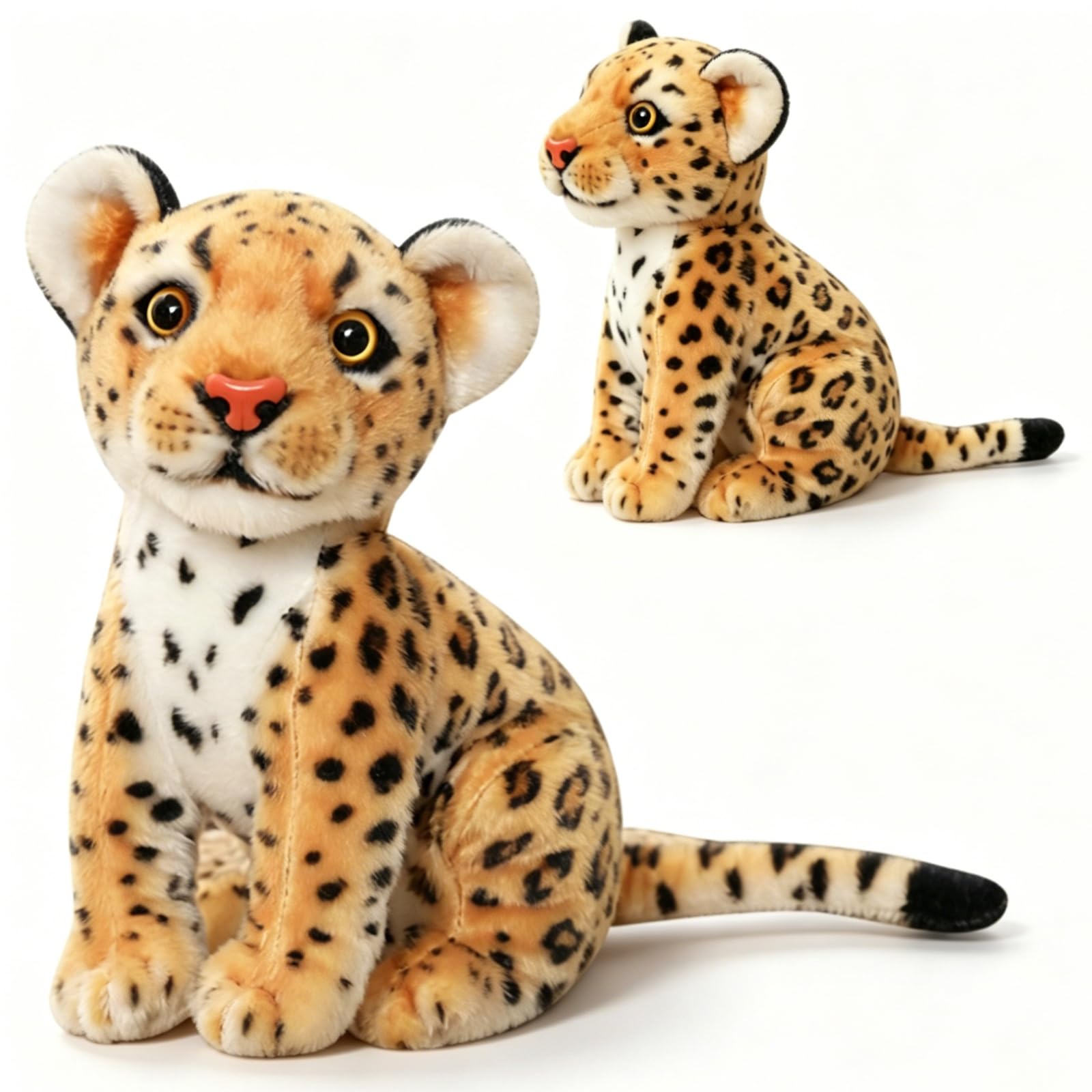 ZPSOSPZ Leopard Plush, Leopard Animal Plush Doll, Sofa Home Decoration Lunch Break Pillow for Adult to Cuddle and Play, 23 cm