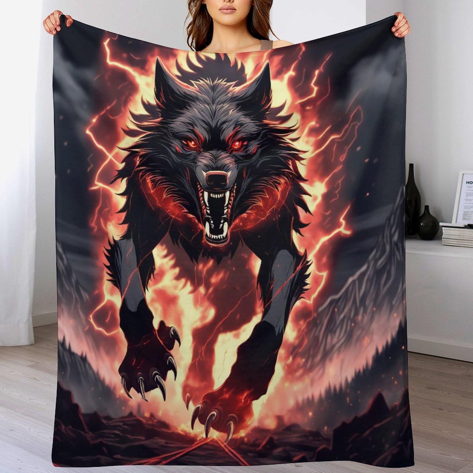 Manta de forro polar de lobo 100x130 cm para cama infantil