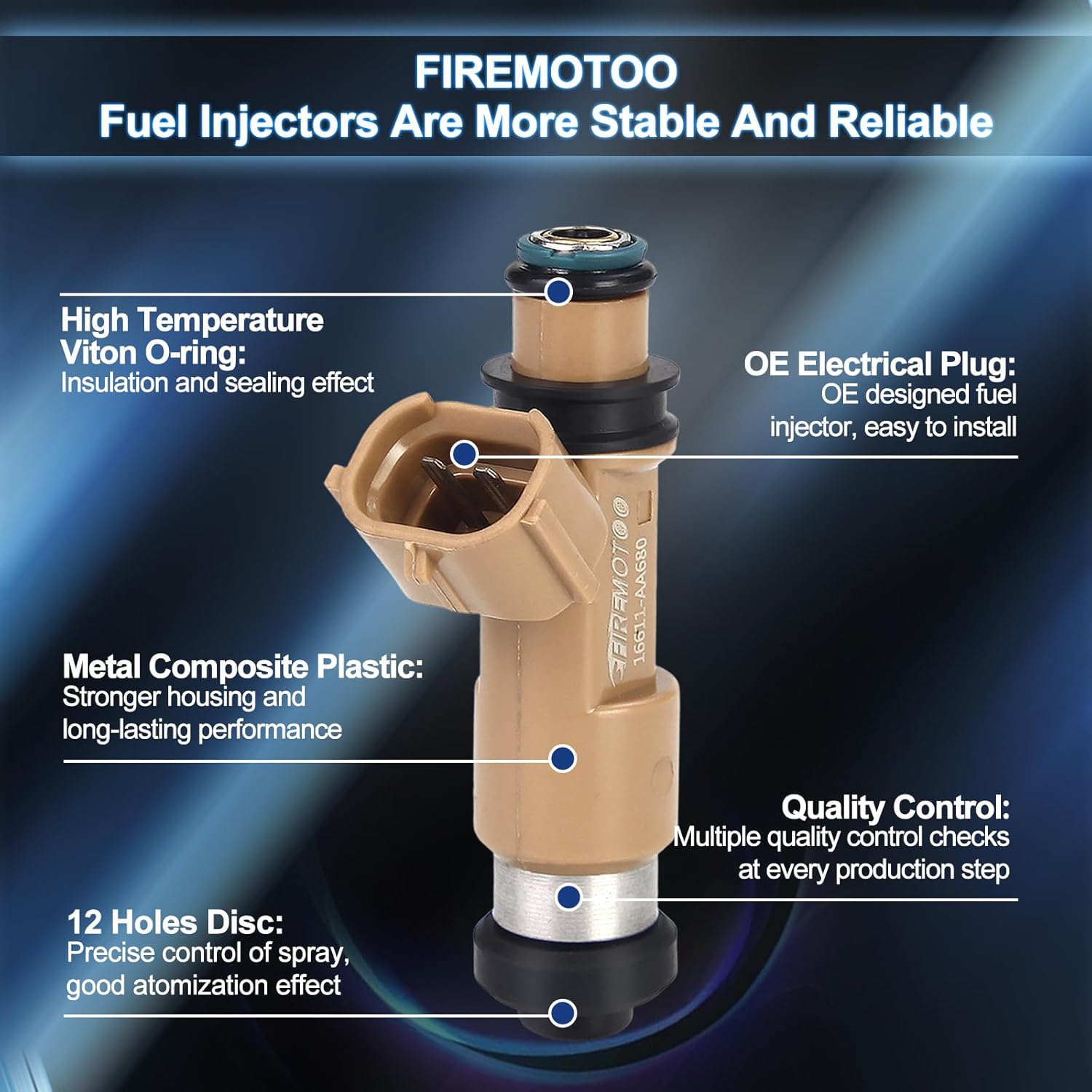Fuel Injectors Pack of 4 12 Holes Compatible with Subaru Impreza 2005-2011 Forester 2005-2010 for Saab 9-2X 2005-2006 2.5L