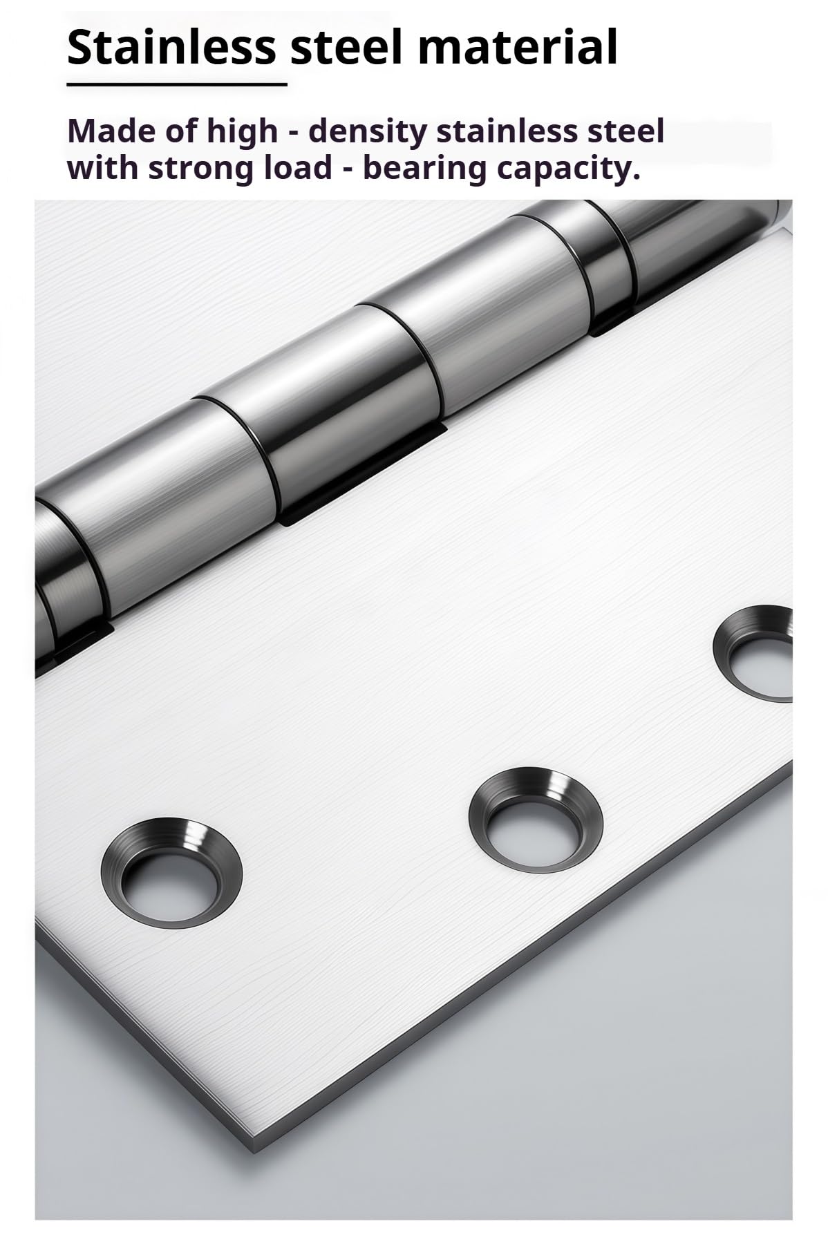 2 Bisagras de Acero Inoxidable 8 Pulgadas 3.5mm de Grosor Color Plata | Bisagras silenciosas para puertas con rodamientos reforzados bisagras robustas para portones