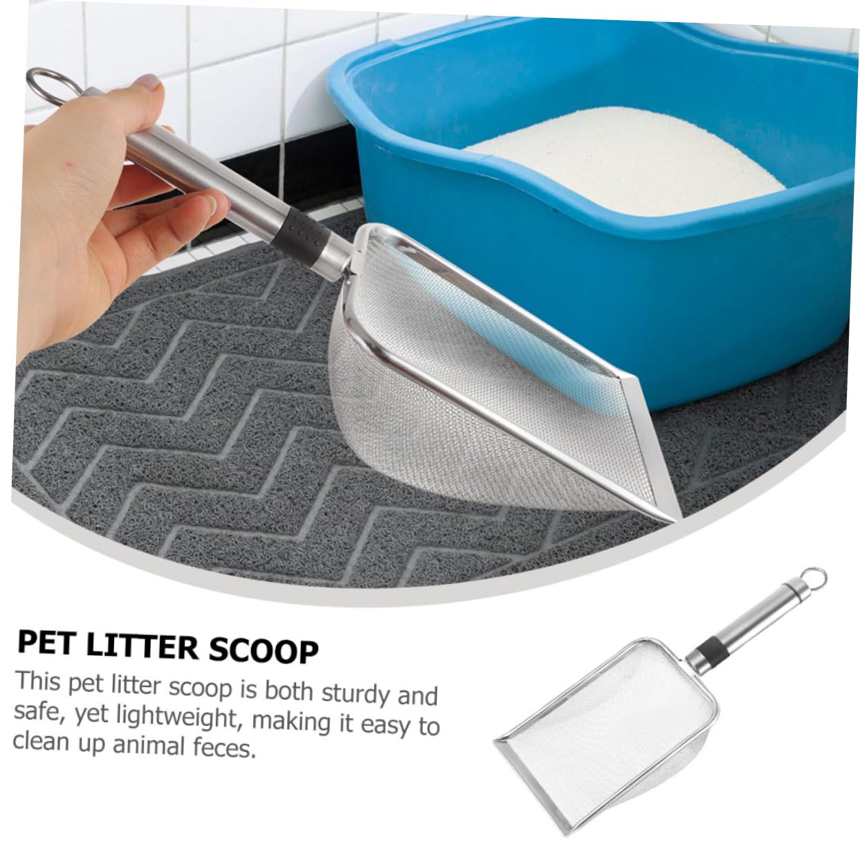 WOONEKY Reptile Litter Scoop De Inoxidable para Reptiles para Tortugas Diseño Filtrado para Limpieza