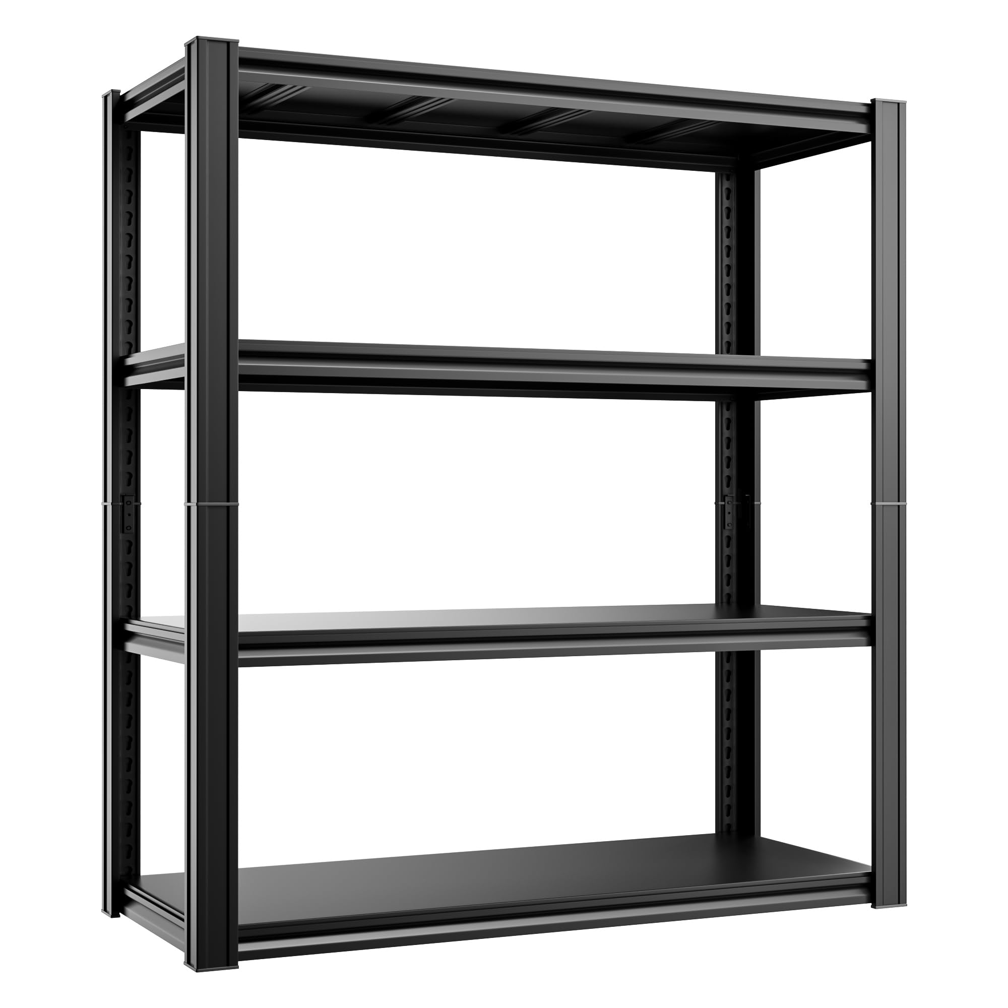 4-Tier 40" W x 20" D x 60" H Garage Shelving Garage Storage Shelves 2500LBS Metal Industrial Shelving Adjustable Heavy Duty Shelving Storage Rack Shelving Unit (Black)
