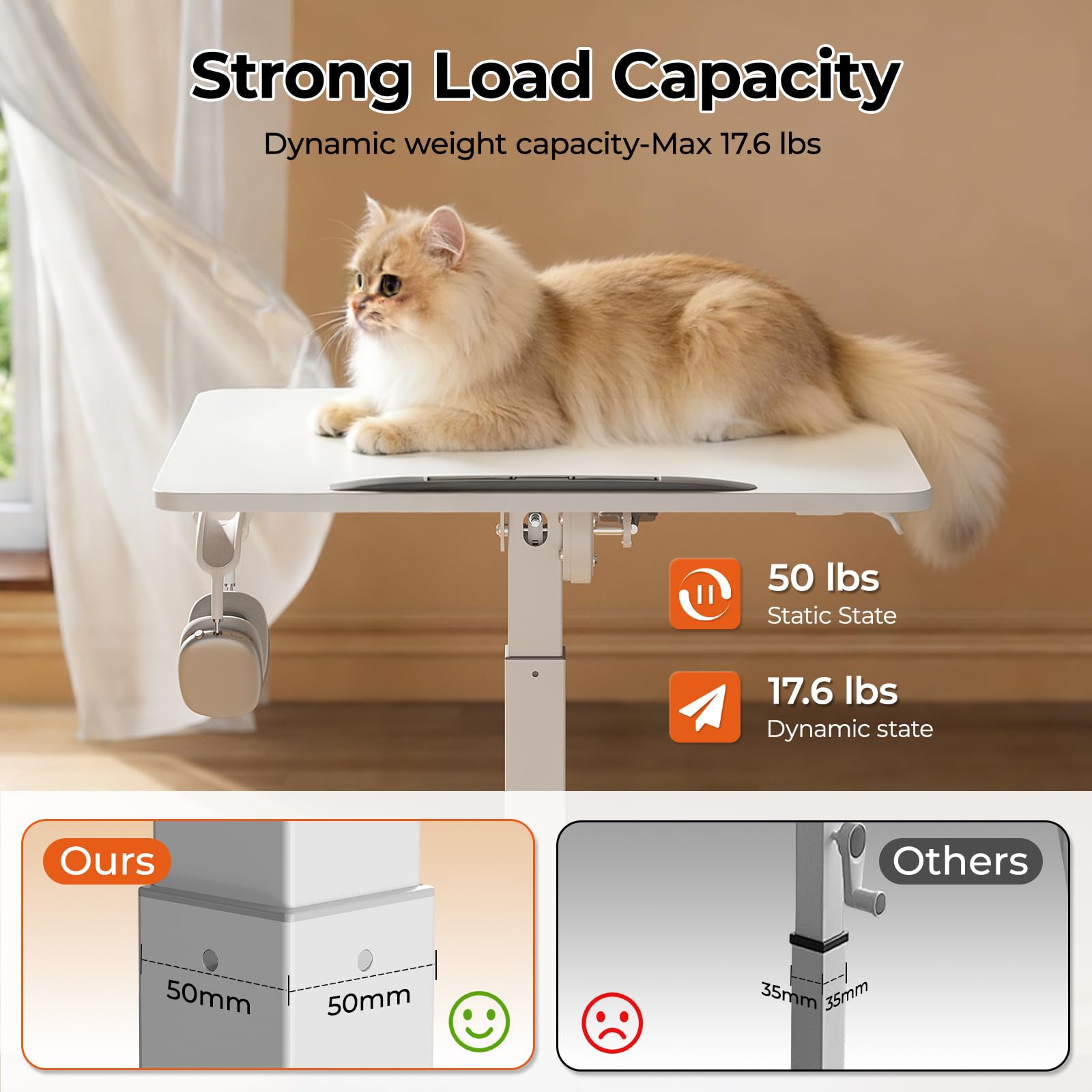 JOY worker Mobile Standing Desk 23 6 x 20 5 Small Rolling Laptop Cart with 90 Tiltable Desktop — view 8