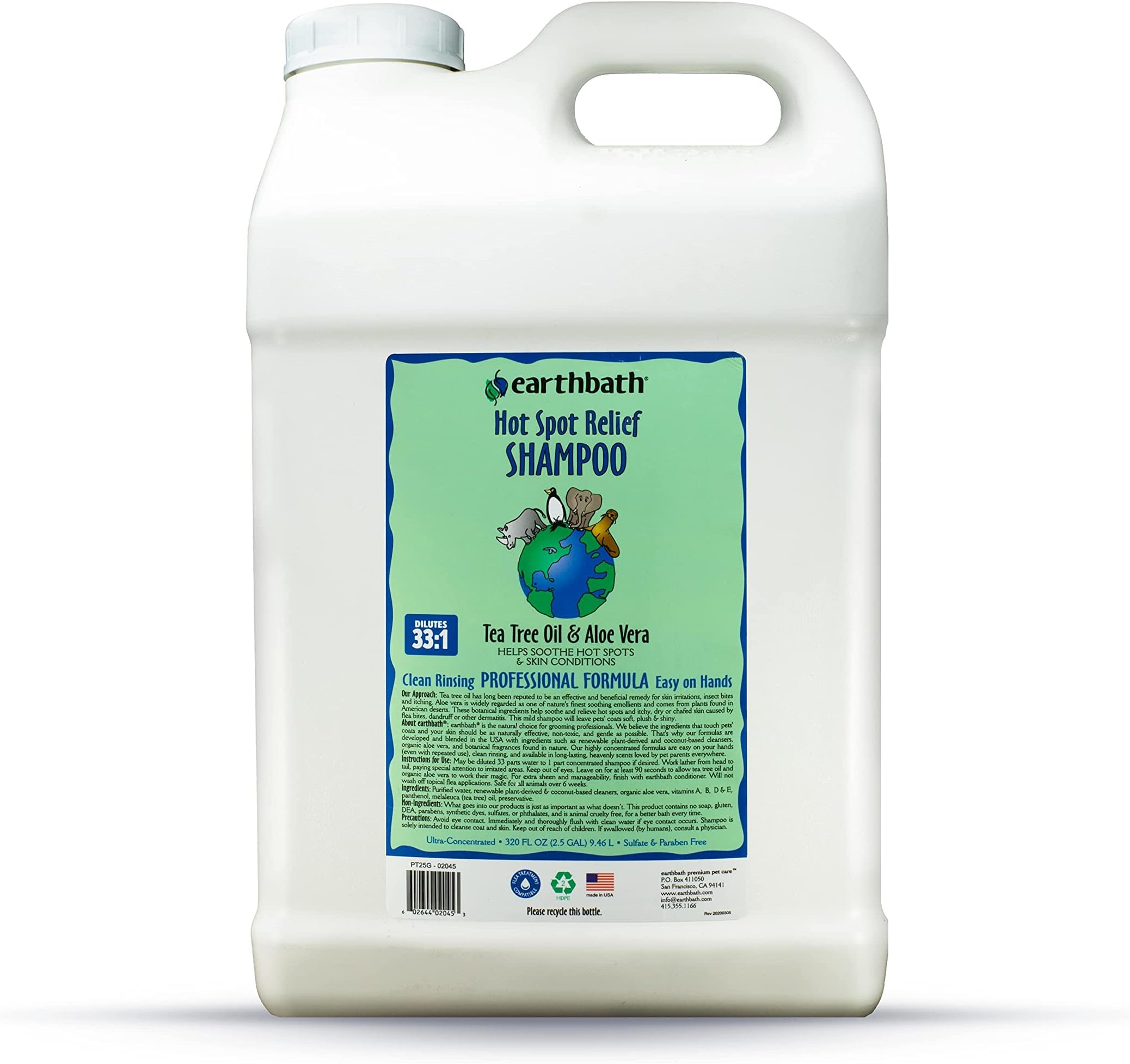 Hot Spot Relief Shampoo,Tea Tree Oil & Aloe Vera 320 oz(2.5 gal)