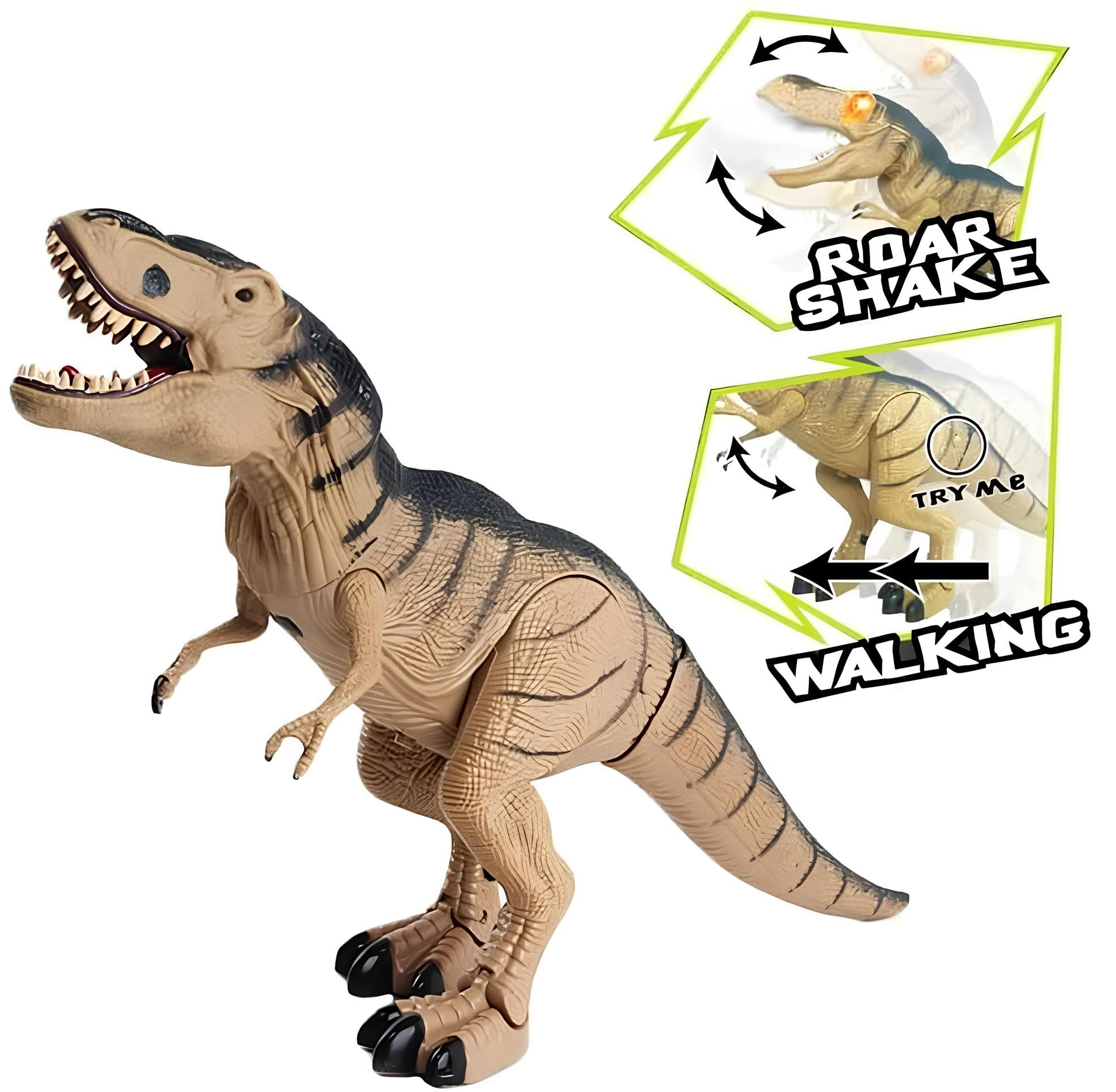 Dinosauro Telecomandato Gigante cm 53 con Effetto Fumo dalla Bocca Luce LED e Suoni Reali RC Dinosaur Tirannosauro T Rex Cammina e Ruggisce Realistico T-Rex Dinosauro Elettrico Gigante Giocattolo