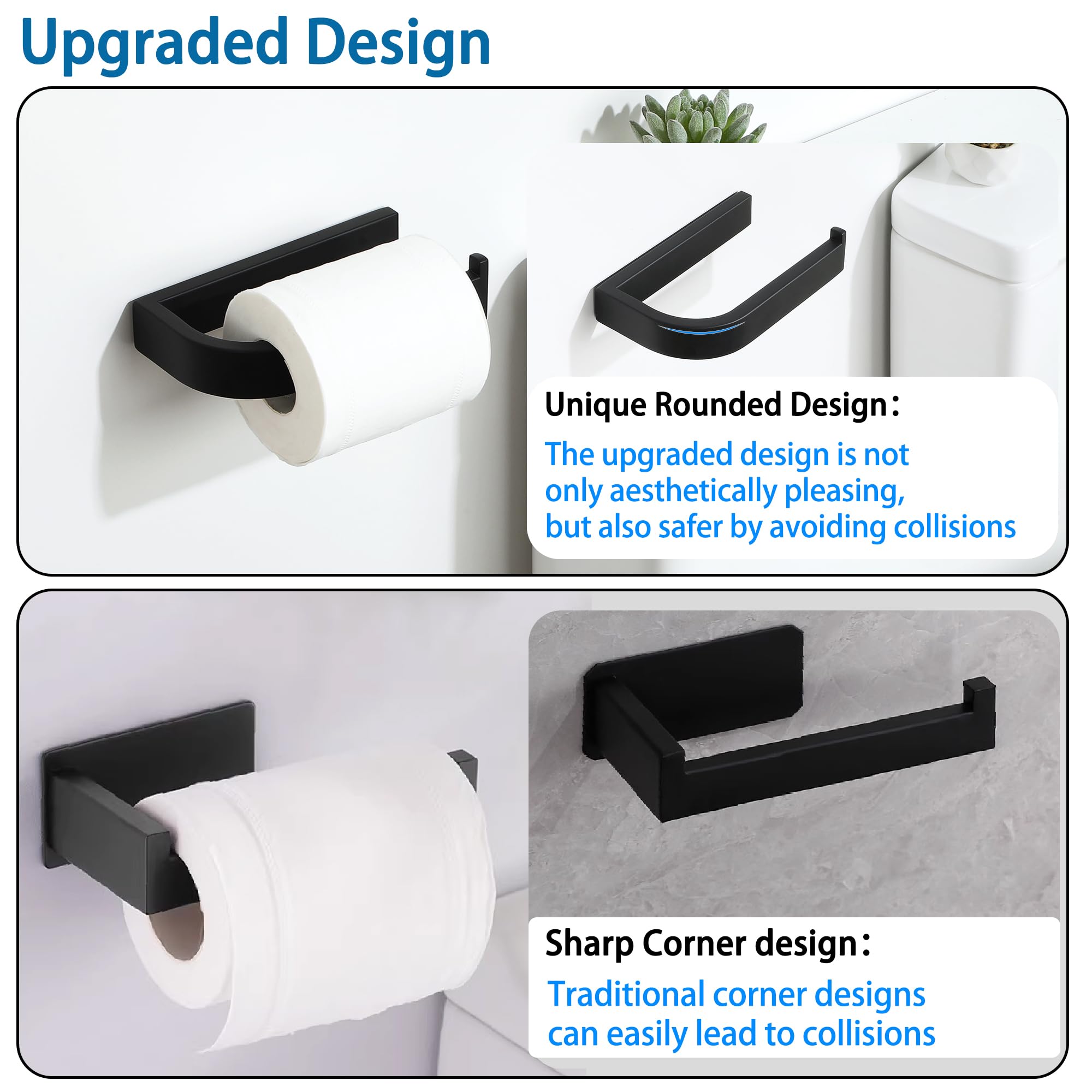 Mooche Black Toilet Roll Holder Wall Mounted, Toilet Paper Holder - Image 3