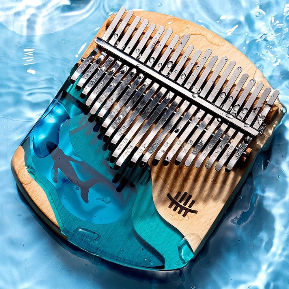 Kalimba-Instrumenten-Set aus Massivholz mit 21 Tasten, Stimmhammer und praktischer Aufbewahrungstasche