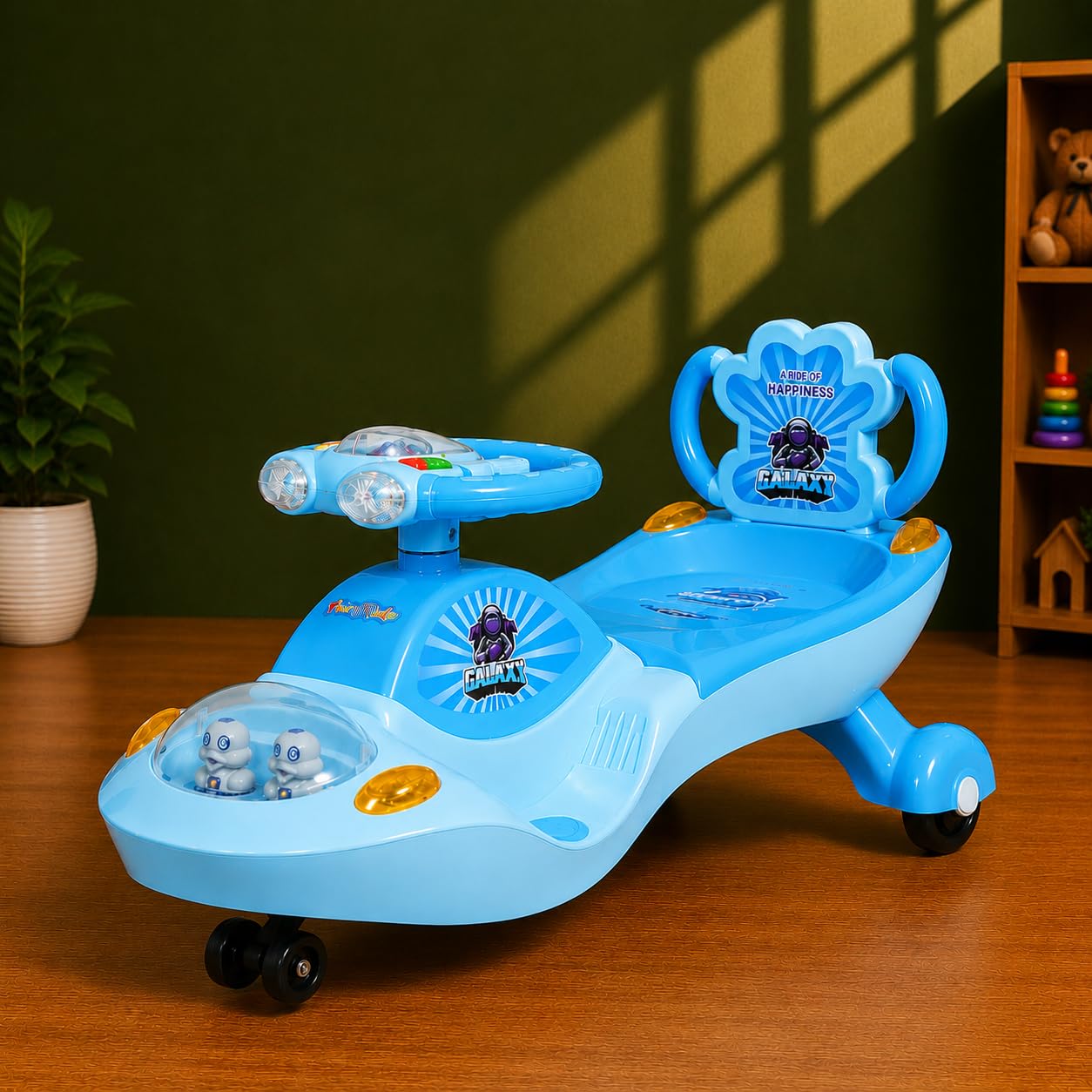 Zippy Zoo Galaxy Kids Magic Swing Car | Space Theme Twist Car | No