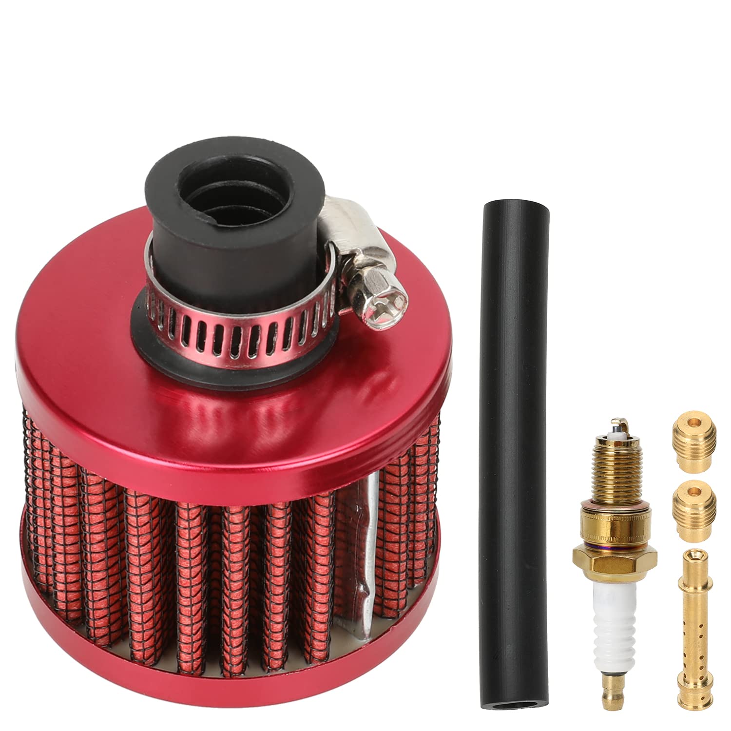 YOXUFA 0.47" Inlet (12mm) Air Filter Intake Filter Breather Turbo Vent Main Jet for Predator 212cc GX160 GX200 Coleman CT200U CT200U-EX BT200X Baja Warrior Heat MB200 196cc 6.5 hp Mini Bike Go Kart