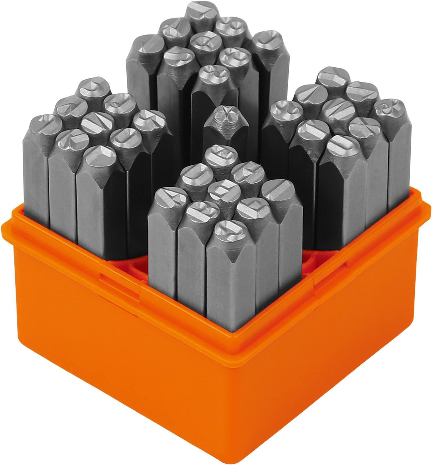 37-Piece Number and Letter Stamp Set 1/4 (6mm) (A-Z & 0-9 + Stars) Punch Perfect for Imprinting Metal Stamping kit, Plastic, Wood, Leather