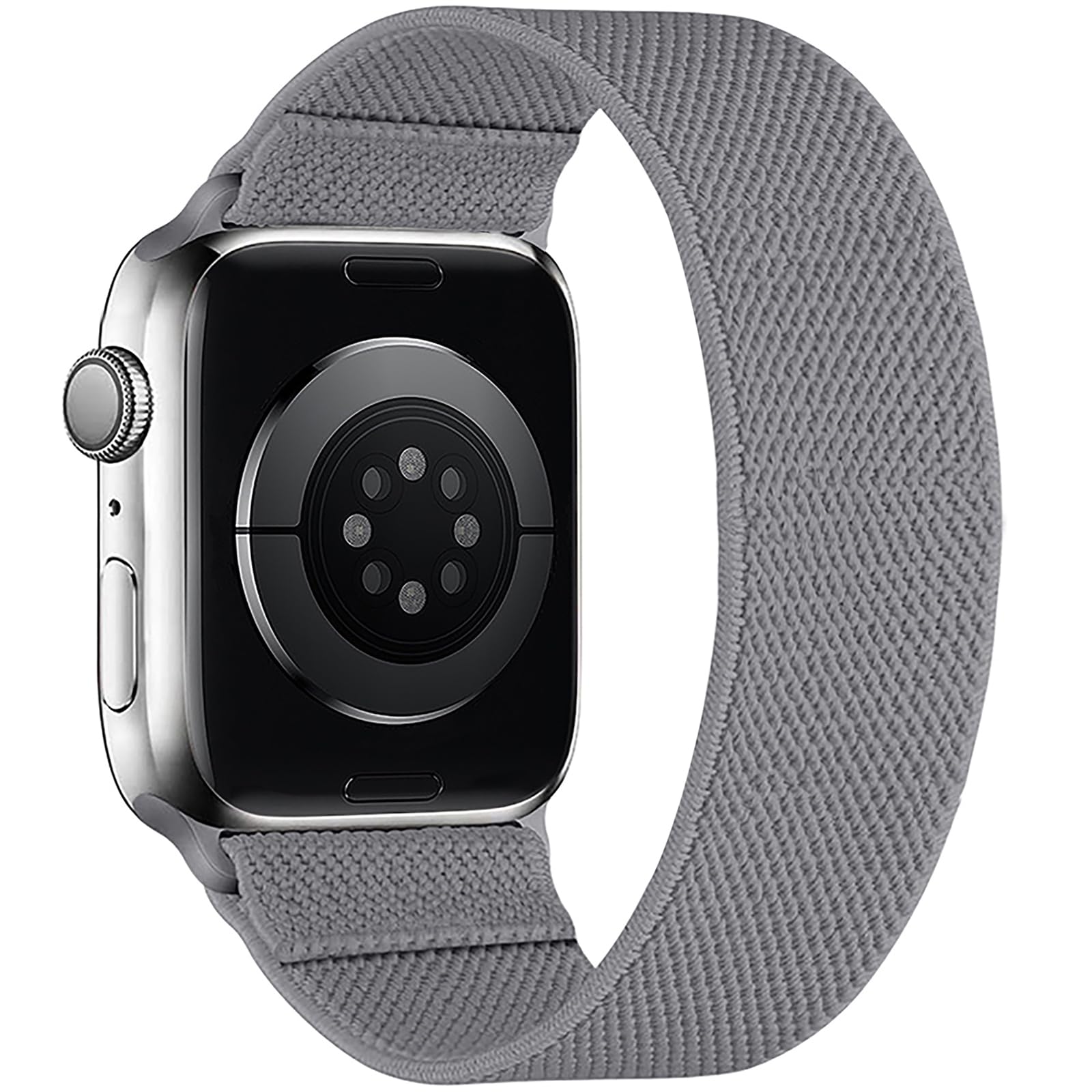 BMBEAR Stretchy Solo Loop Bands Compatible with Apple Watch 38mm 40mm 41mm Braided Elastic Weave Nylon Wristbands Women Men Straps for iWatch Series 7/6/5/4/3/2/1/SE Dark Black — view 42