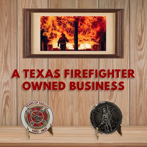 Miniatura 3 de Soporte de exhibición de monedas de desafío militar reutilizable (BRASS) - Metal sólido con acabado anodizado (negocio propiedad de bomberos) (6