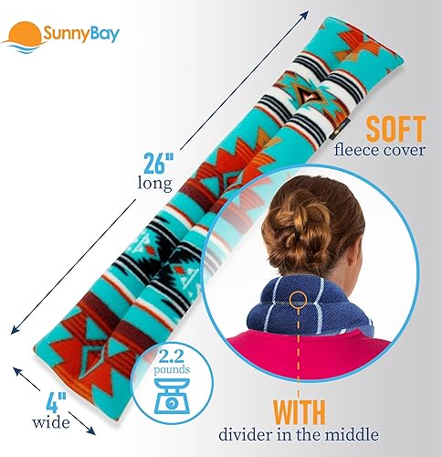 Miniatura 2 de Sunnybay - Almohadilla de calentamiento para microondas para cuello y hombros - Paquetes calientes de semillas de lino para el dolor - Almohadilla