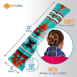 SunnyBay Microwave Heating Pad, Microwavable Moist Heated Neck and Shoulder Wrap, Versatile Weighted Beanbag Cold Pack or Warm Compress for Pain Relief, 26x4 Inches, Canyon