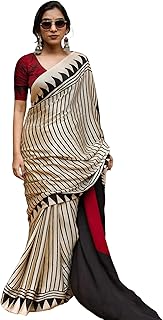 Yashika Women Malgudi Silk Ajrak Printed Saree Set with Blouse |saree for Women | Saree | New Sari | Latest Saree