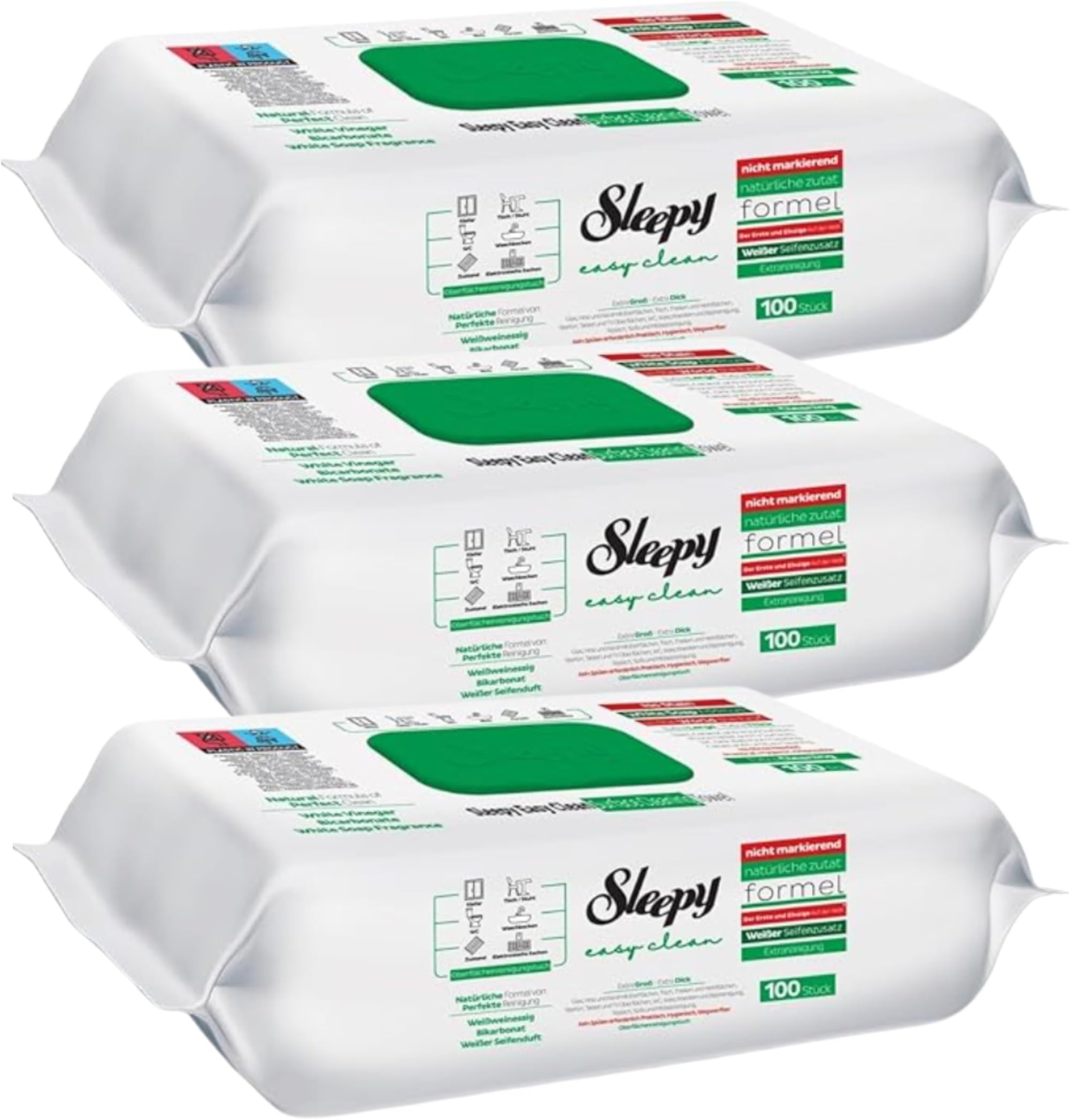 Sleepy Easy Clean White Soap Value Pack - 3 Packs, 300 Cleaning Wipes for Every Surface
