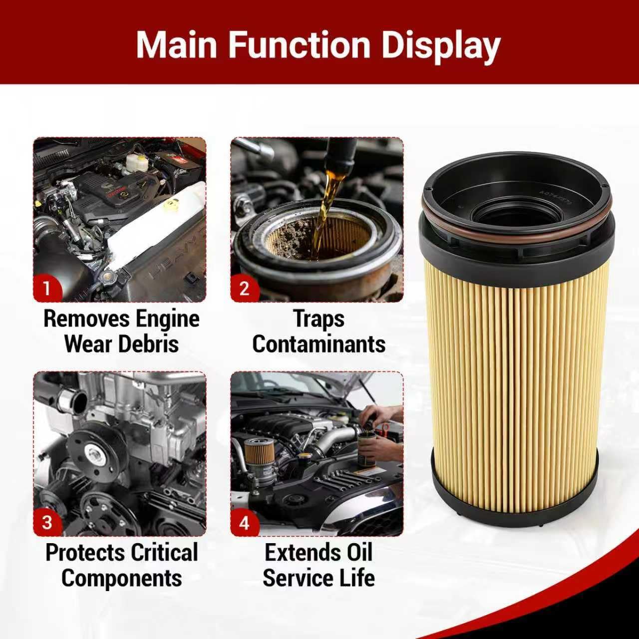 68677810AA 6.7 Cummins Oil Filter Compatible with 2025 2026 Ram 2500/3500/4500/5500 6.7L Turbo Diesel Engines By LOKFASISHA