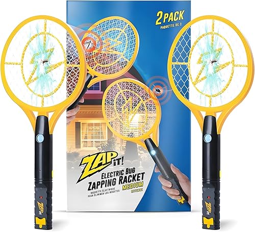 Miniatura 9 de ZAP iT! Raqueta eléctrica matamoscas y exterminador de mosquitos, alta resistencia, 4,000 voltios, raqueta eléctrica para exterminador de insectos