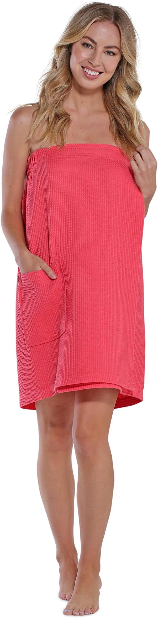 Lightweight Knee Length Waffle Robes For Women Spa Bath Waffle