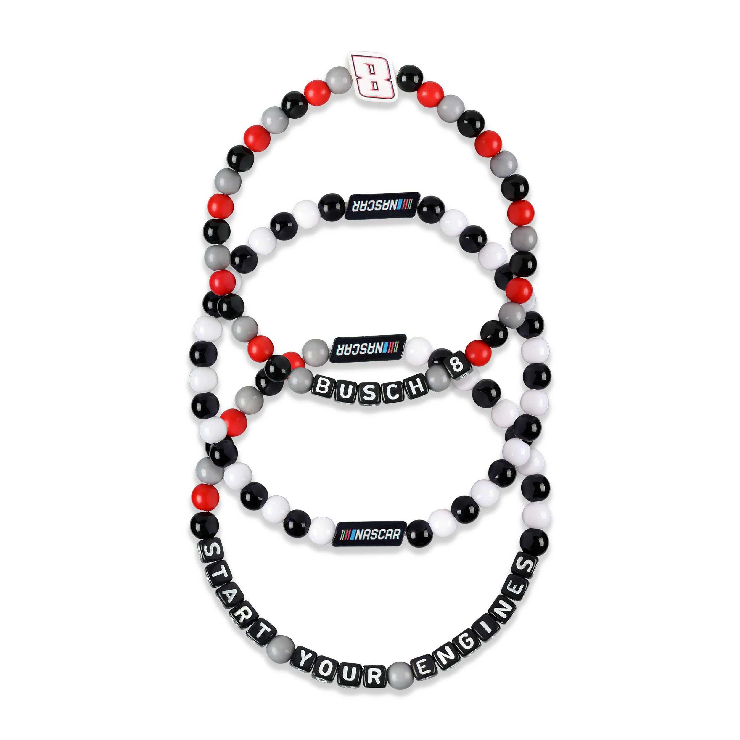 FOCO NASCAR Kyle Busch Mens 3 Pack Friendship Bracelet