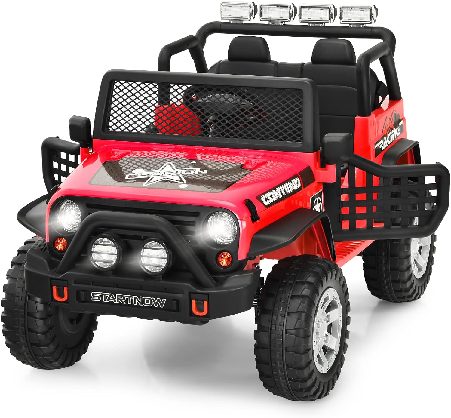 MAT EXPERT 2 Seater Ride on Car for Kids, 12V Battery Powered Toddler Car with Remote Control, Spring Suspension, LED Light, Music & MP3, Electric Vehicle Truck Kids Car for Boys & Girls (White)