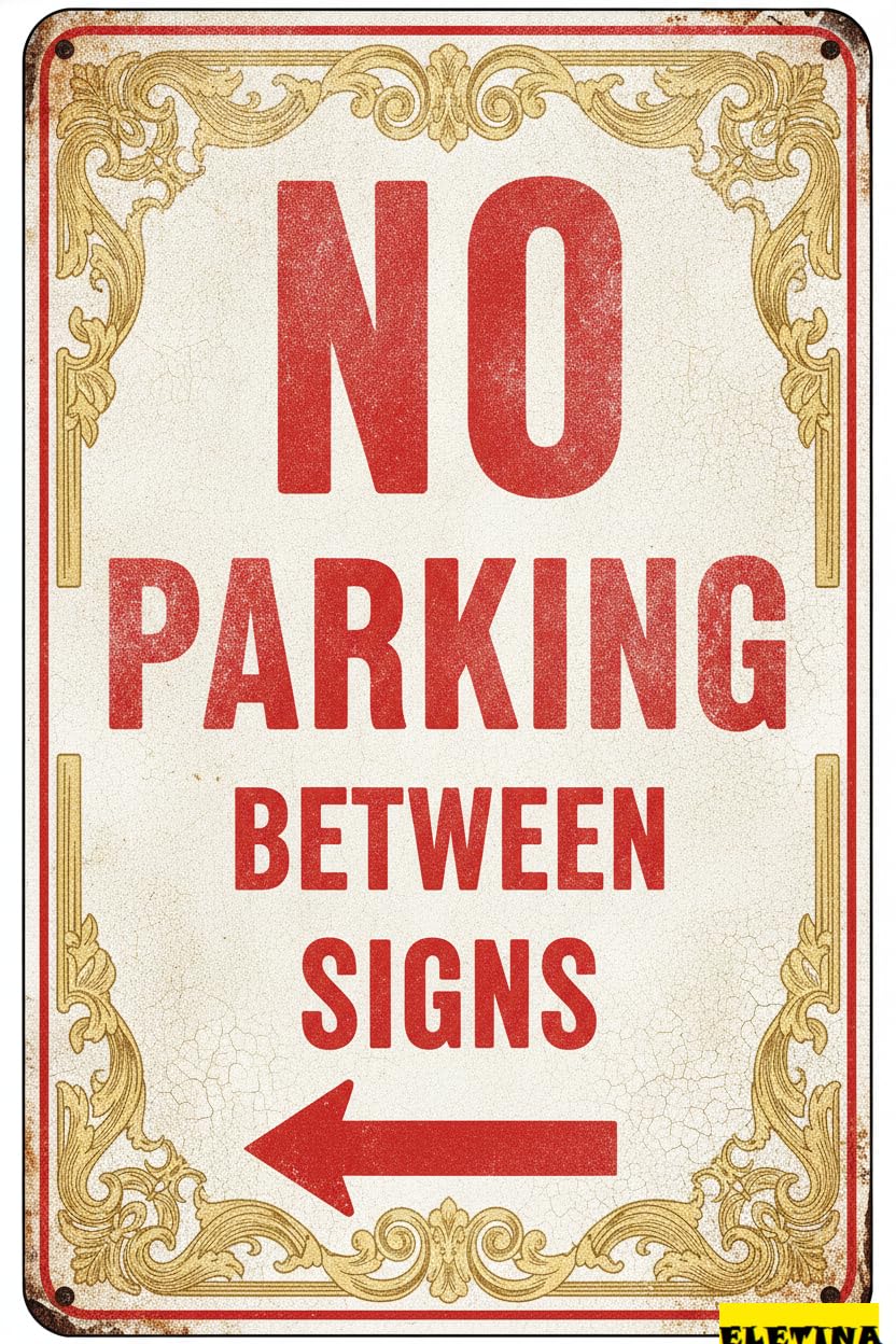 Personalized Sign for Man Cave Metal Warning No Parking Between S Metal Plaque Vintage Street Security Warning Metal Wall Decor Driveway Road Street Parking Lot 8x12in Private Property Decorative