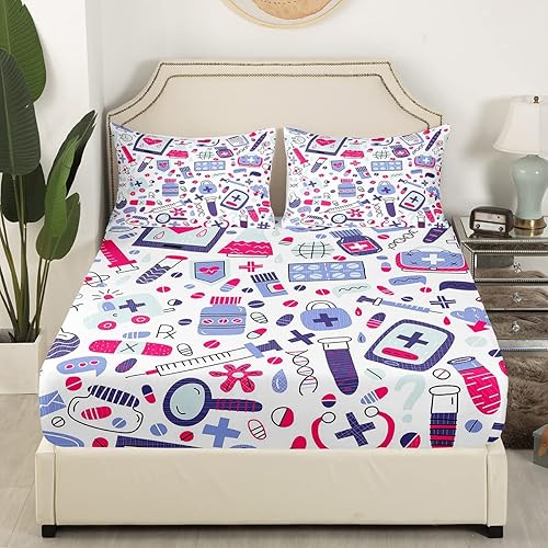 Miniatura 3 de Erosebridal Regalos de enfermeras para mujeres, sábanas de cama de lactancia con dibujos animados, linda sábana bajera, accesorios de enfermería