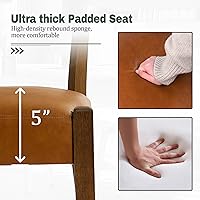 Vista 3 de Modern Dining Chairs Set of 6, Faux Leather Upholstered Kitchen & Dining Room Chairs, Mid Century Modern Wooden Dining Chairs Oversized Sturdy