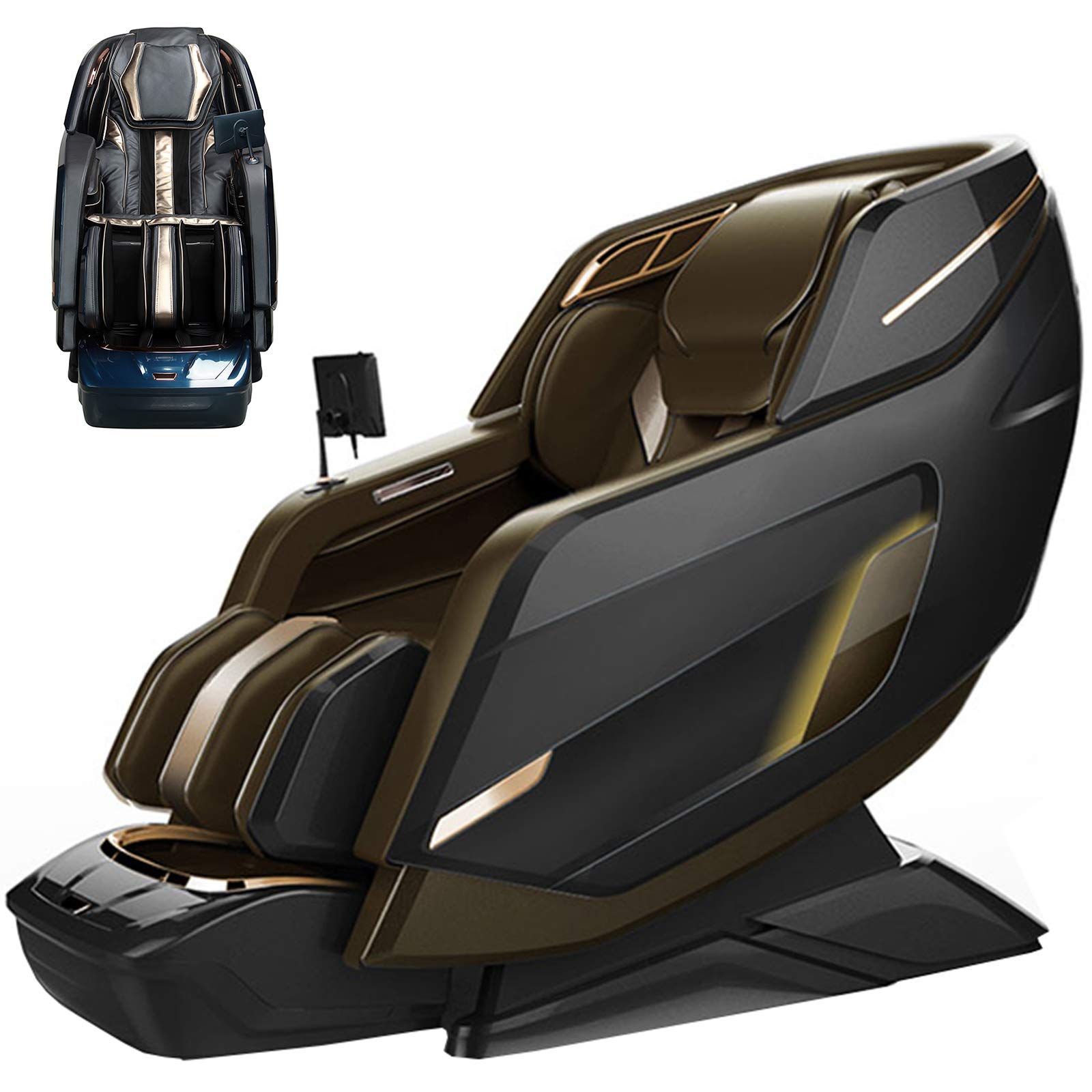 ASEDVG Full Body Massage Chair Recliner, 3D Bluetooth Massage Chair Electric Lift Chair Recliner Chair/Sofa with Yoga Stretch, Rocking Function, Bluetooth,Black