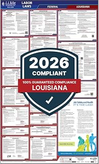 2026 Louisiana and Federal Labor Law Poster (English, LA State) - OSHA Compliant All-in-One Laminated Poster, J. J. Keller & Associates, Inc.