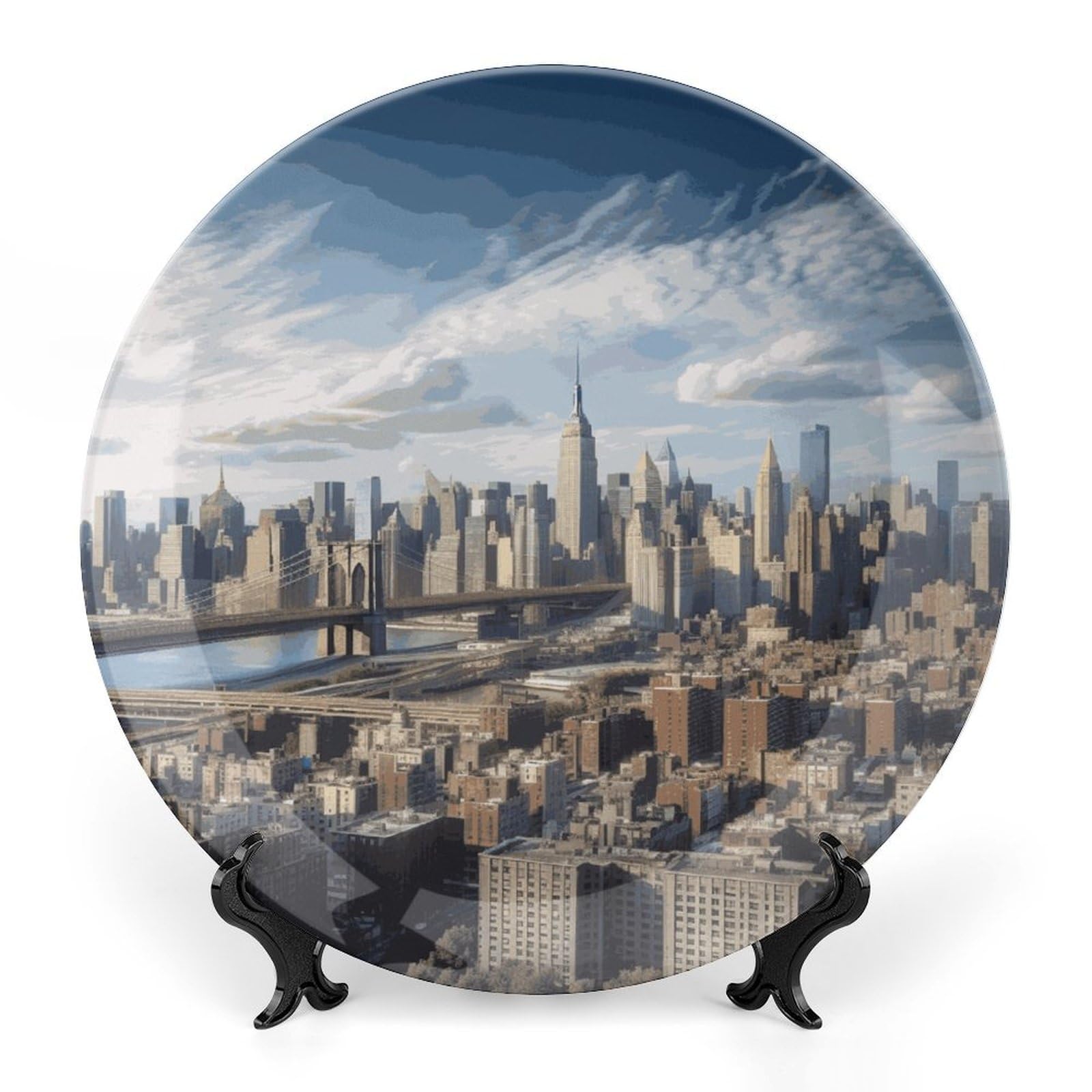 Assiette en porcelaine New York City objet d'art de salon