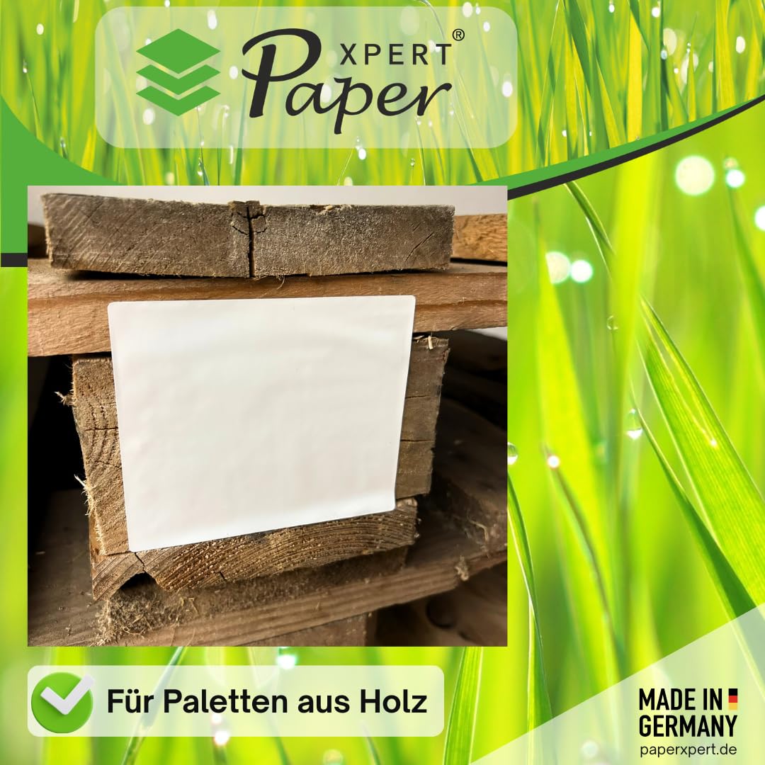 Power Etiketten Endlos 110 x 90 mm | Für Holz, Reifen, Beton uvm. | PP weiß glänzend 195 µ | Thermotransfer Industrieetiketten mit Spezialreifenkleber | 2.000 Etiketten | Made in Germany