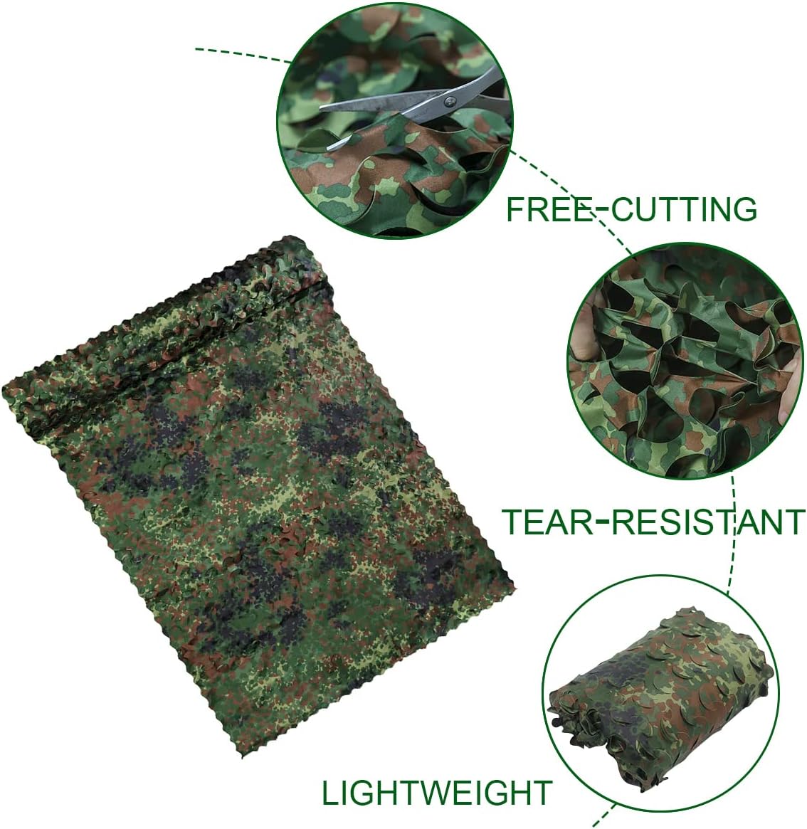 WINWAY Camo Netting Camouflage Net Bulk Roll Sunshade Mesh Net for Hunting Shooting Military Theme Party Decoration